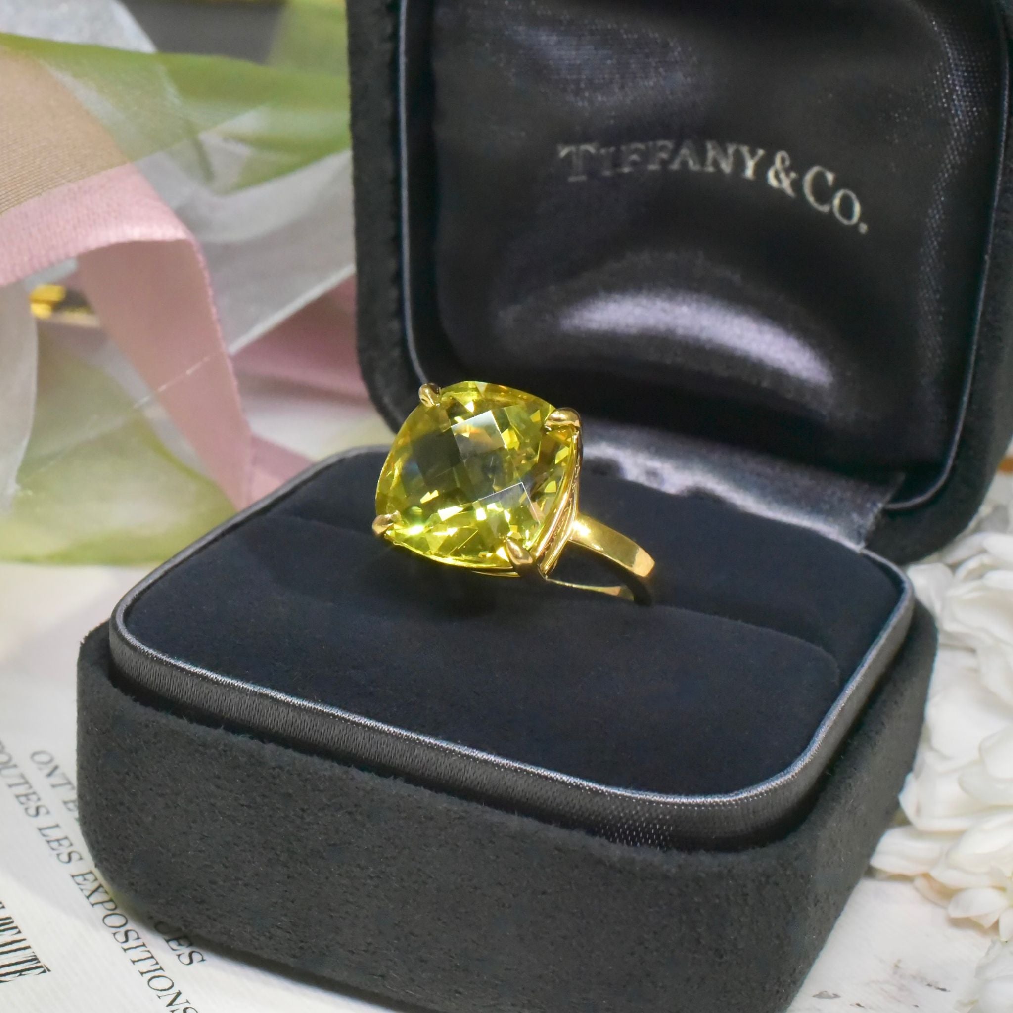 Superb Tiffany & Co. 18ct Yellow Gold ‘Sparklers’ Lemon Quartz Ring - New With Both Boxes