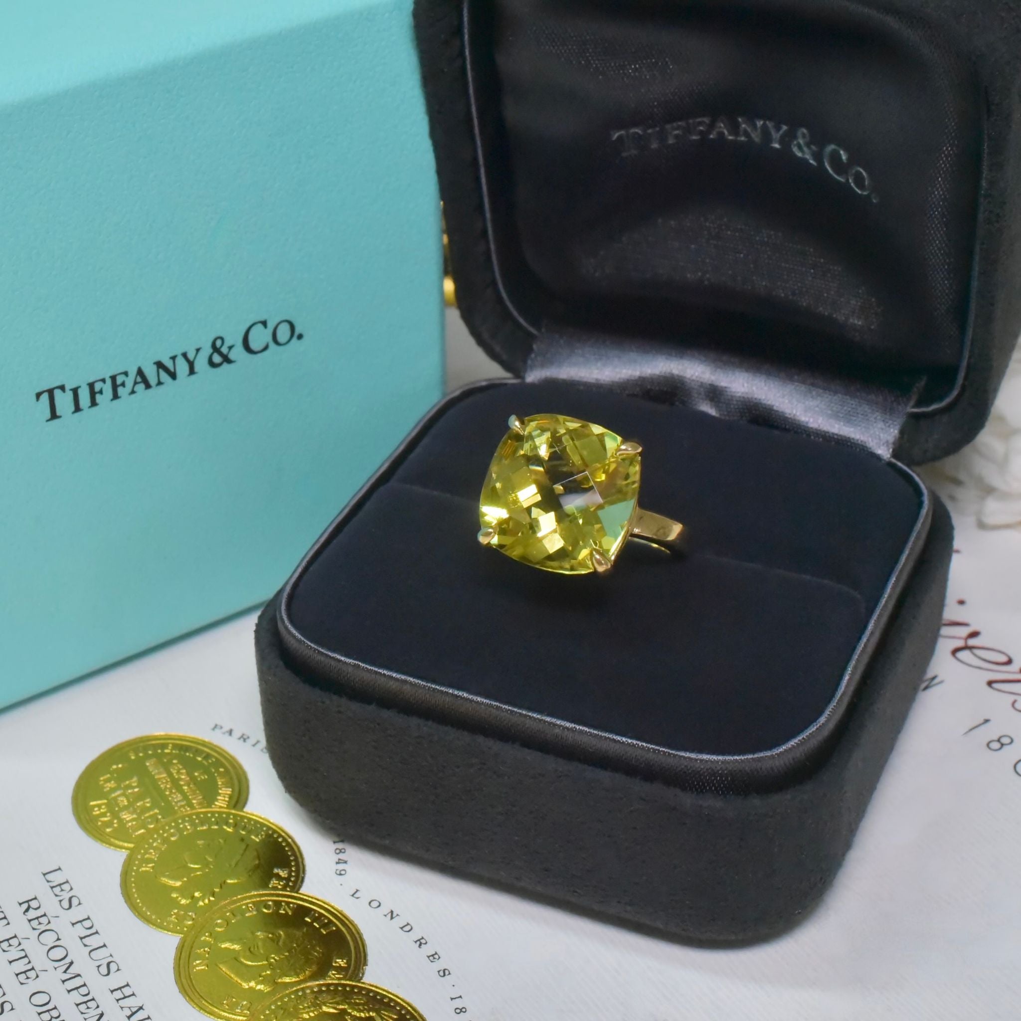 Superb Tiffany & Co. 18ct Yellow Gold ‘Sparklers’ Lemon Quartz Ring - New With Both Boxes
