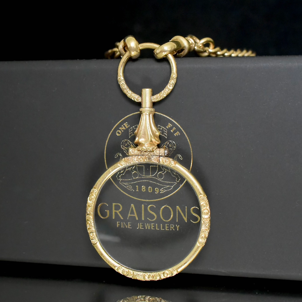 Antique Georgian Gold Cased Quizzing Glass Circa 1830-40