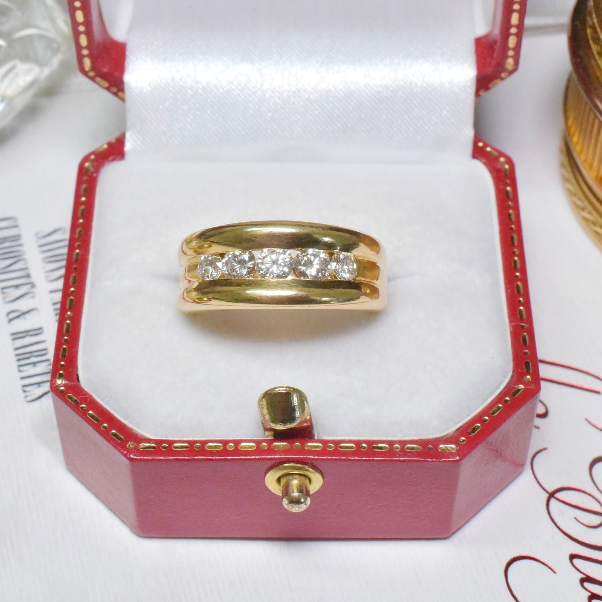 Superb Heavy 18ct Yellow Gold And Diamond Ring