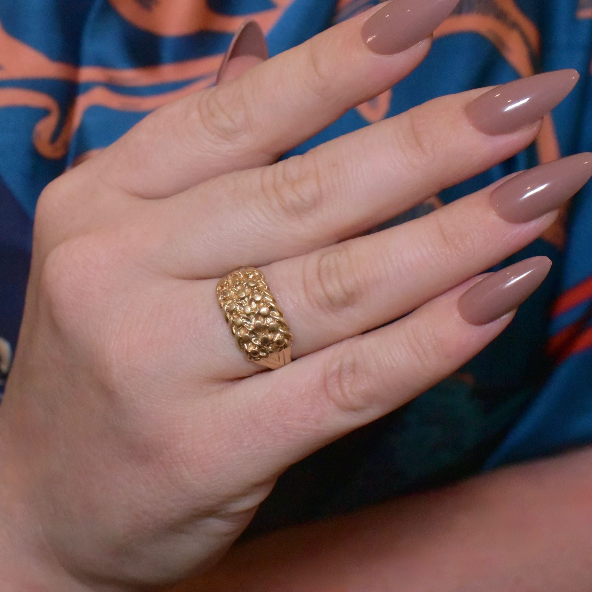 Modern Antique Style Wide 9ct Yellow Gold ‘Keeper Ring’ -Sheffield 1999