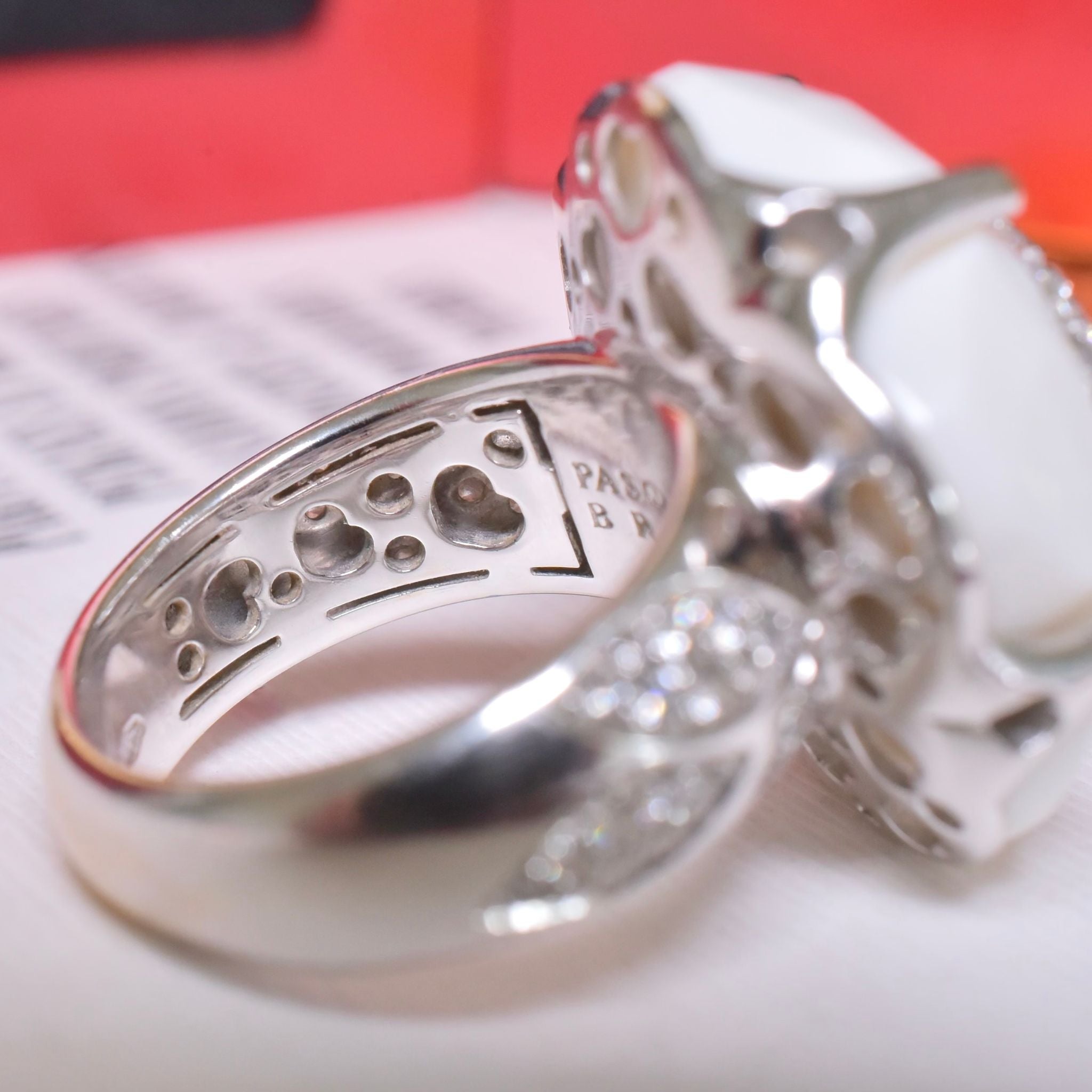 Contemporary Designer 18ct White Gold And Diamond ’Bon Ton’ Ring By ‘Pasquale Bruni’ Italy - RRP $21400 AUD