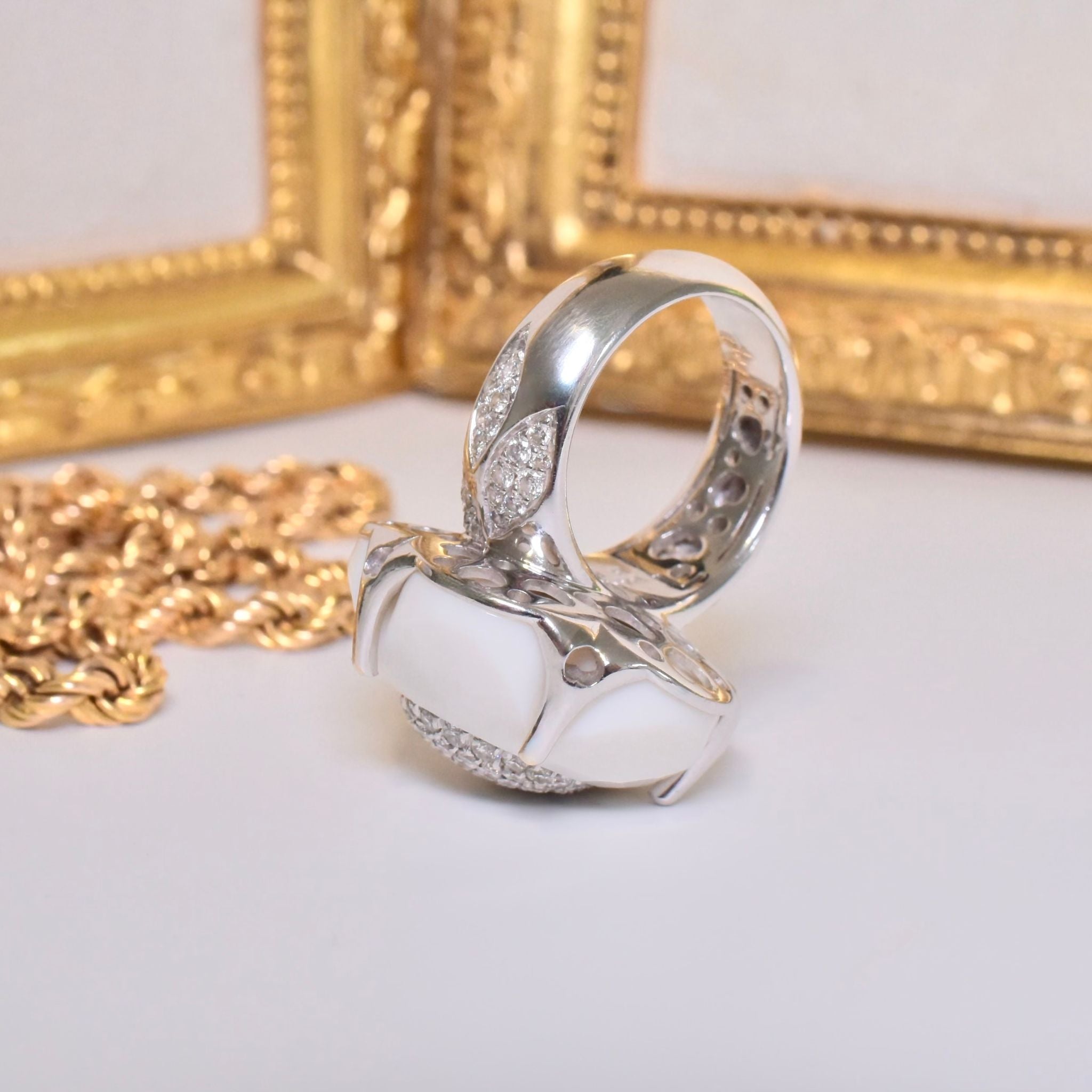 Contemporary Designer 18ct White Gold And Diamond ’Bon Ton’ Ring By ‘Pasquale Bruni’ Italy - RRP $21400 AUD