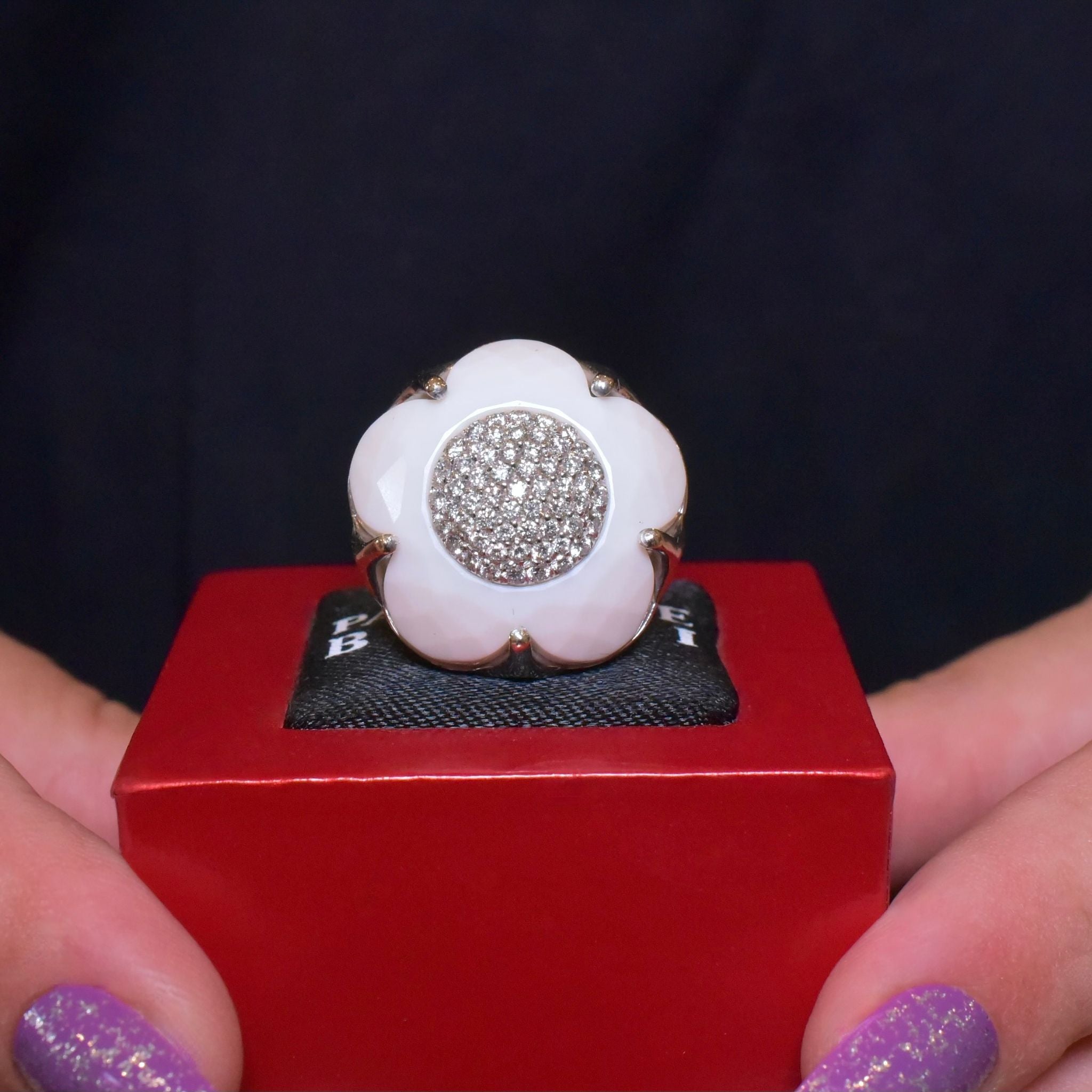 Contemporary Designer 18ct White Gold And Diamond ’Bon Ton’ Ring By ‘Pasquale Bruni’ Italy - RRP $21400 AUD