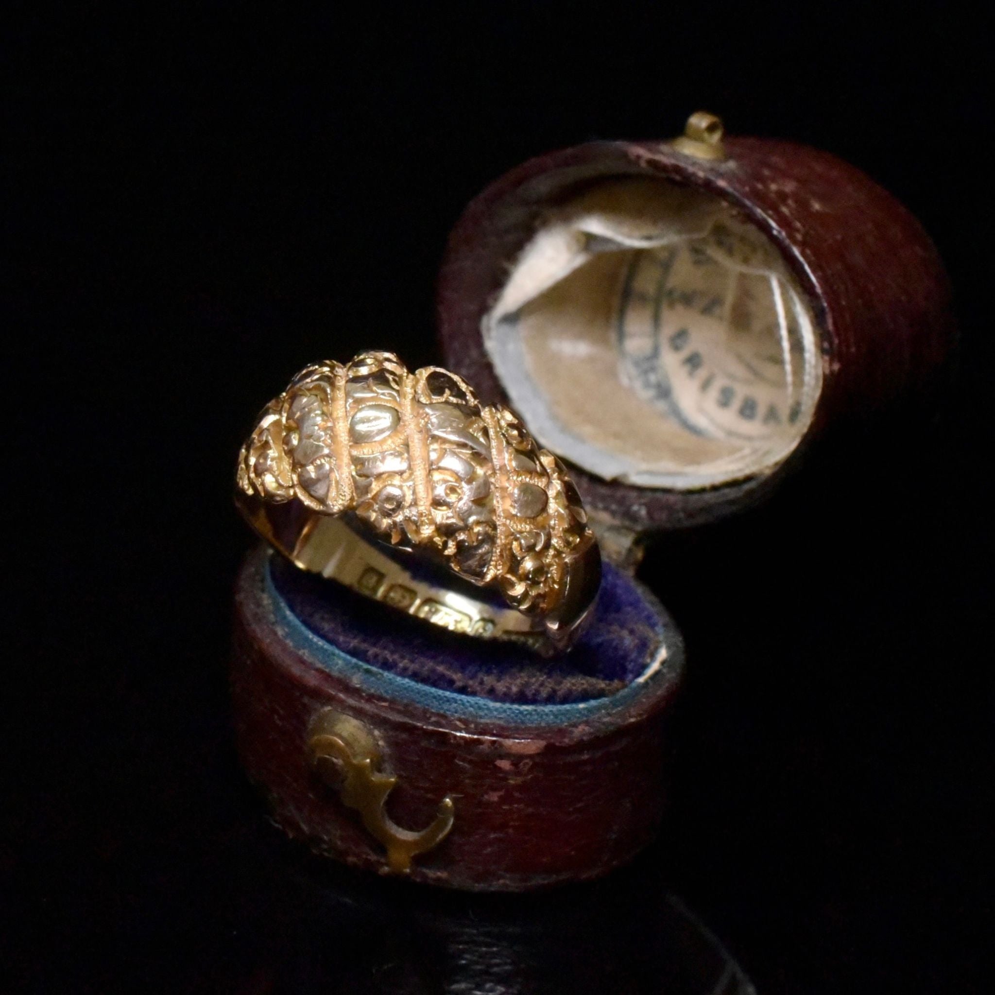 Antique Edwardian 9ct Rose Gold ‘Keeper’ Ring - Birmingham 1905