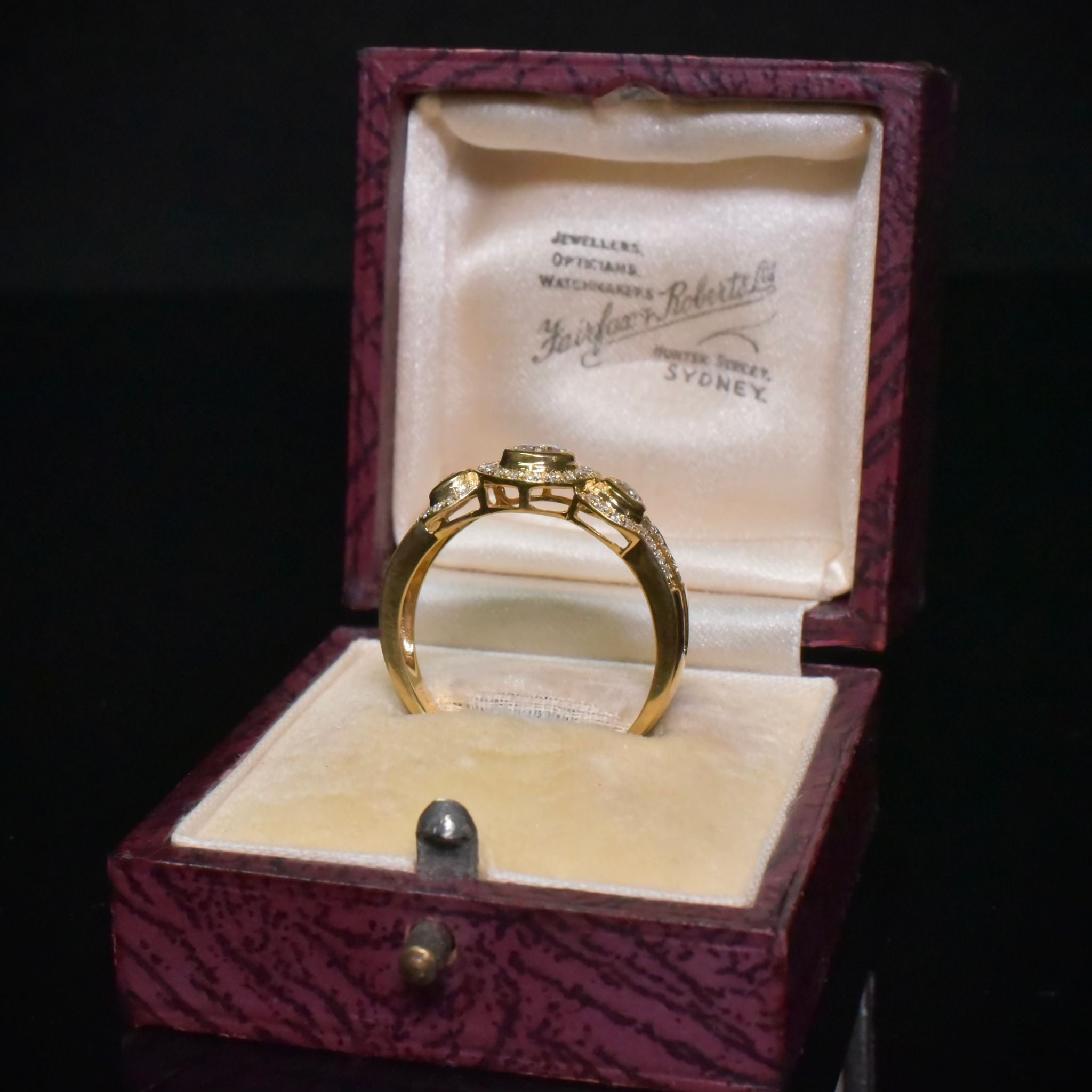 Modern 18ct Yellow Gold And Diamond Triple Halo Cluster Ring 0.63ct