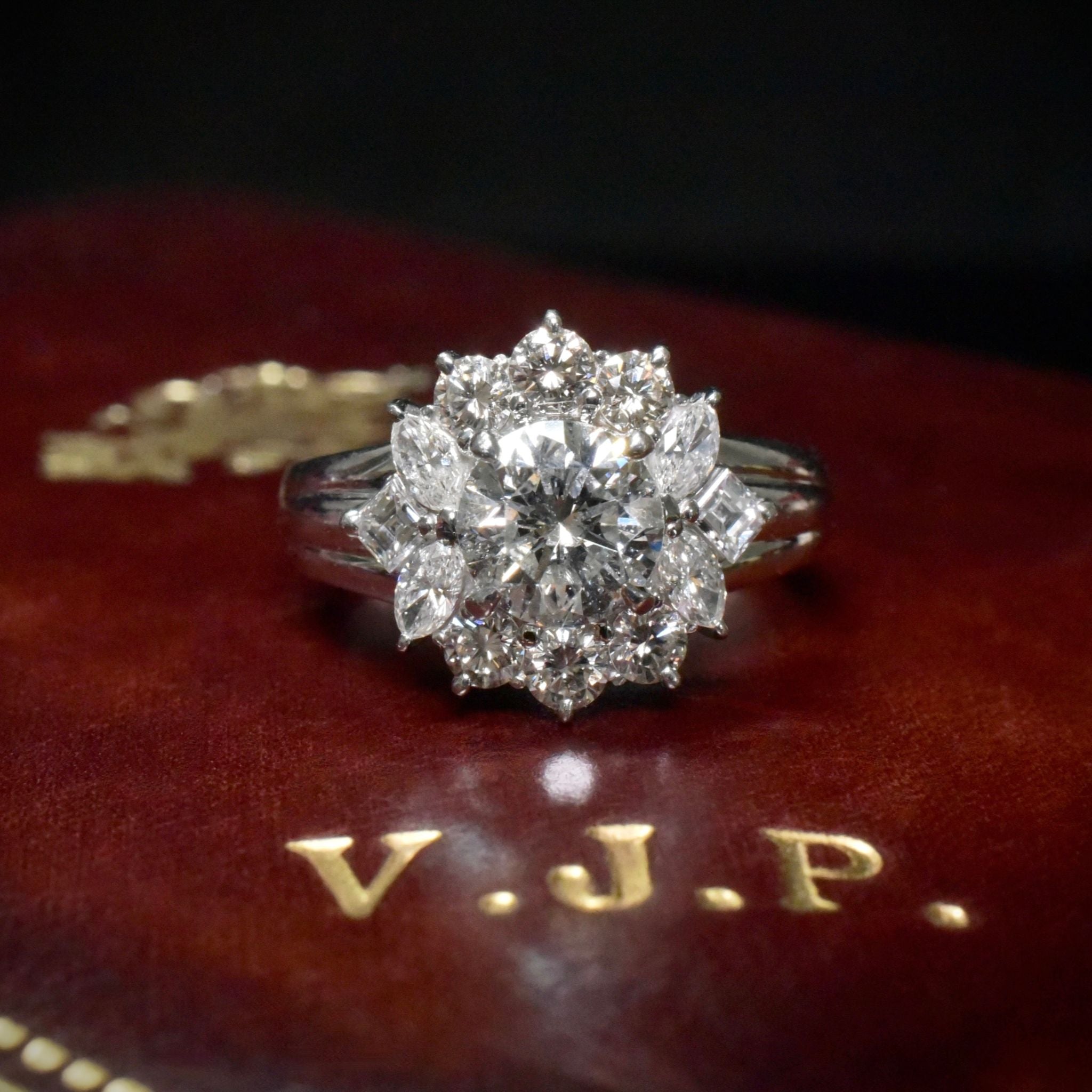 Superb Solid Platinum Diamond - 2.17ct - Daisy Style Cluster Ring Included In Purchase Valuation For $25,000 AUD