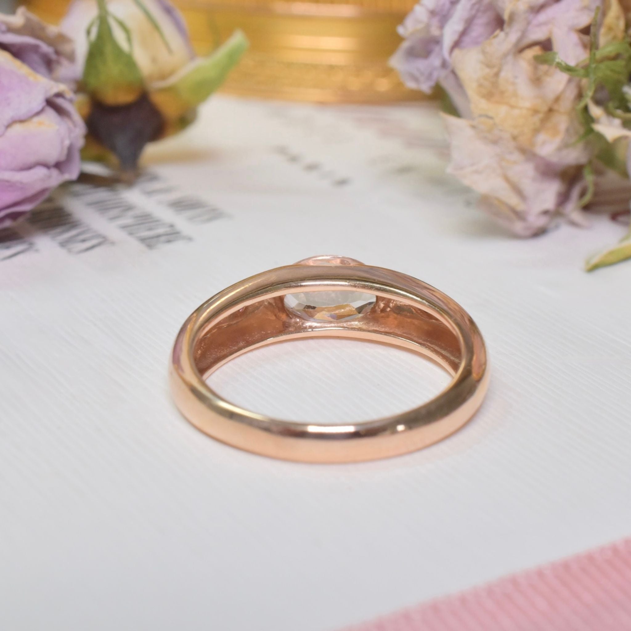 Contemporary 9ct Rose Gold Morganite And Ruby Ring - Birmingham 2010