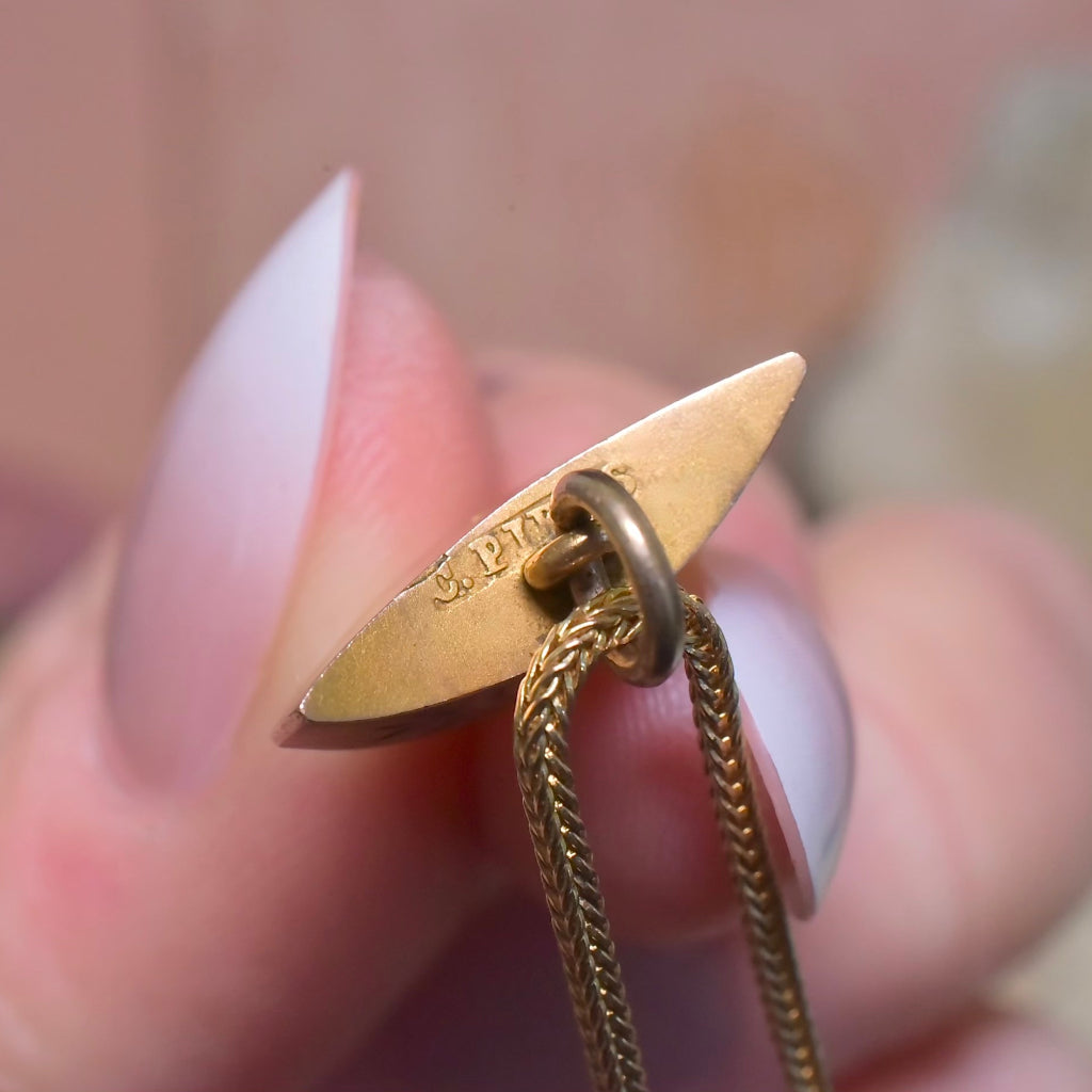 Antique Australian 9ct Gold Sharks Tooth Fob Pedant Charm By C. Piers - Circa 1900