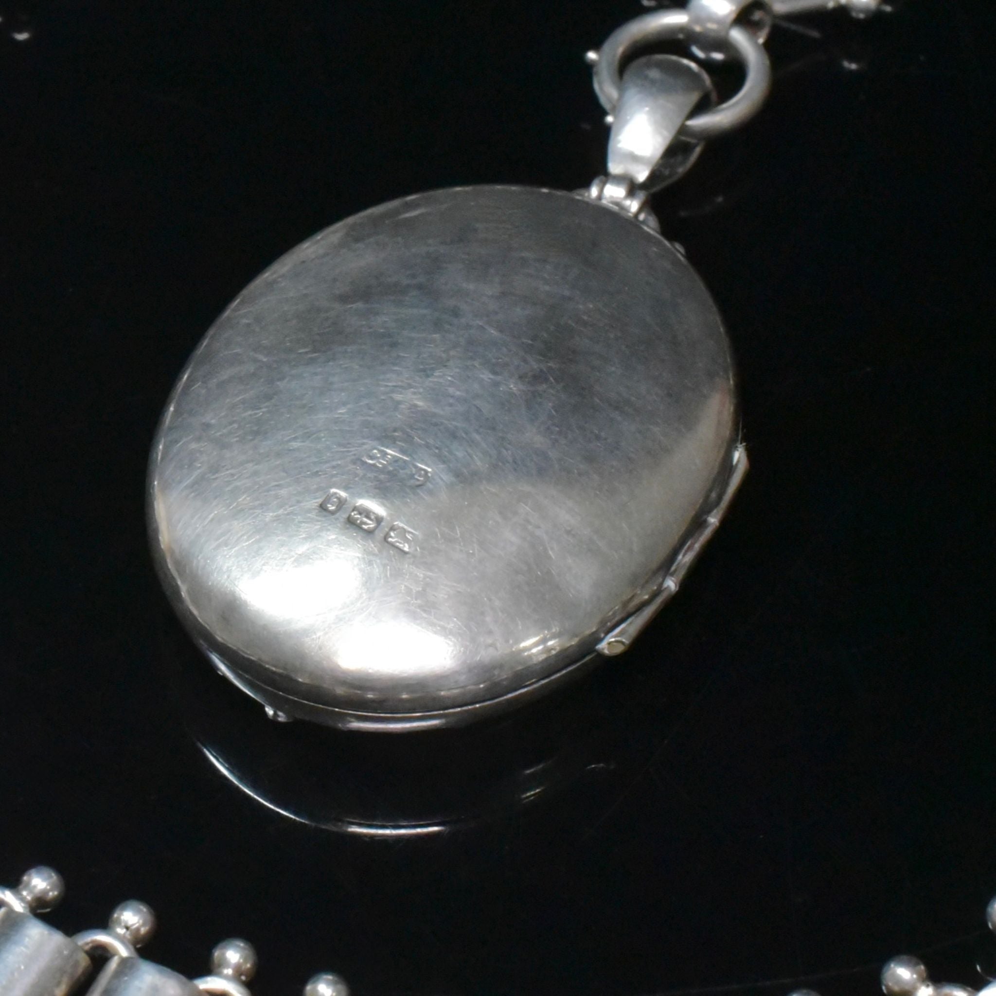 Superb Antique Victorian Sterling Silver Locket & Book-Chain - Constantine & Floyd, Birmingham 1882