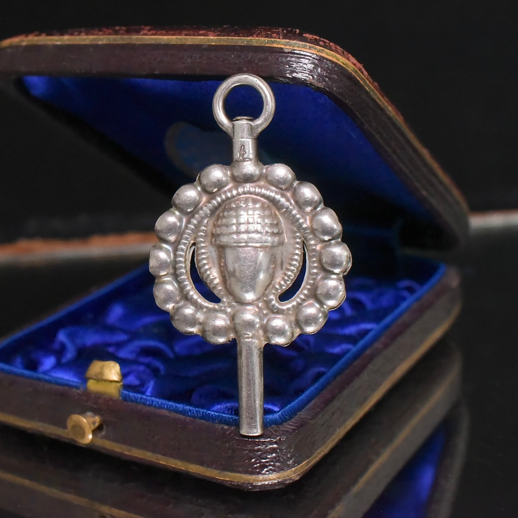Antique Georgian/Early Victorian Silver Dutch Fob Watch Winder Circa 1830-1850