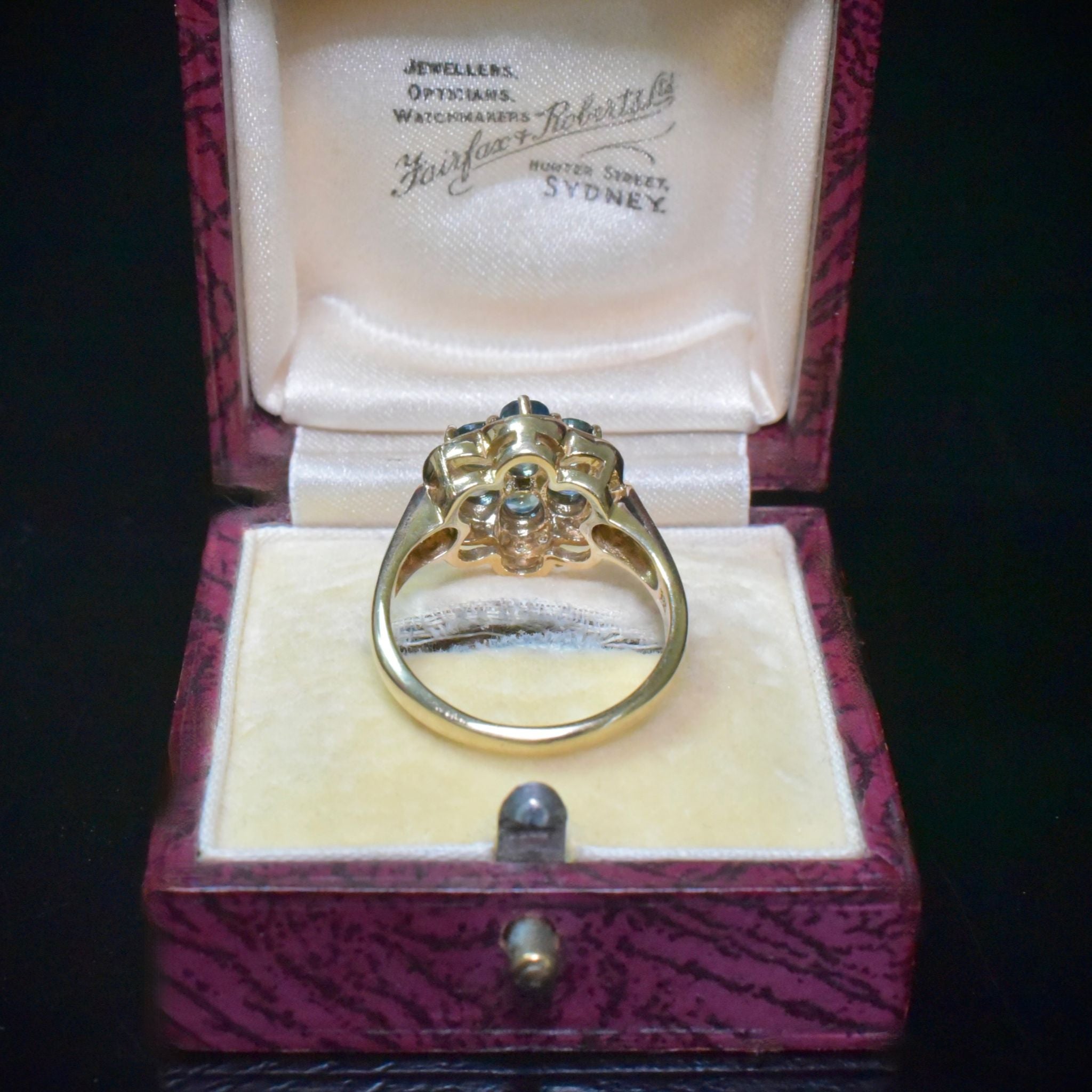 Modern 9ct Yellow Gold Sapphire And Diamond Daisy Cluster Ring