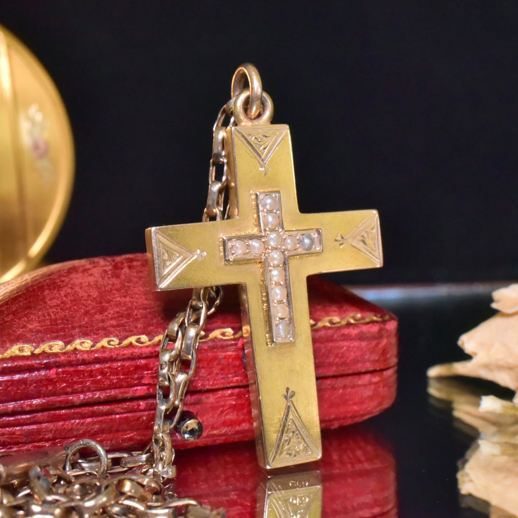 Superb Antique Australian 15ct Gold Cross - Willis and Sons - Circa 1910