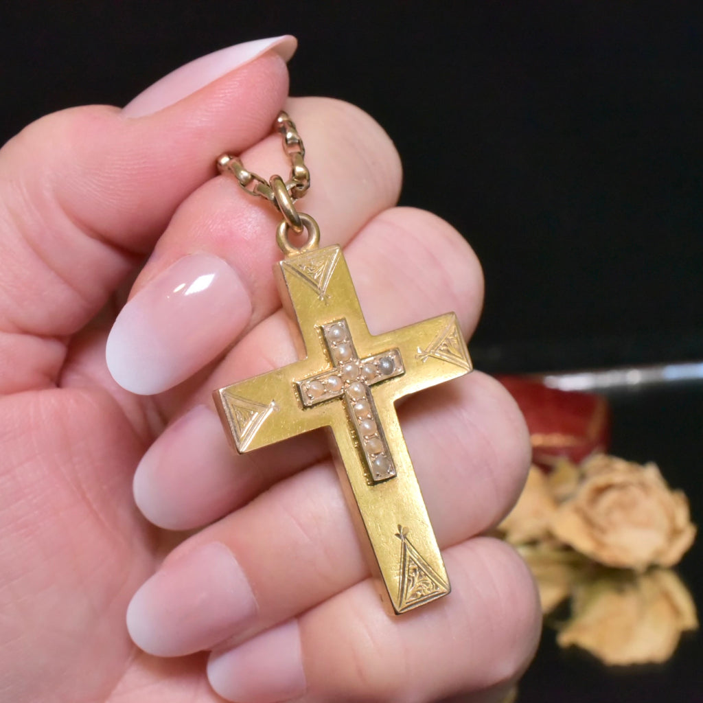 Superb Antique Australian 15ct Gold Cross - Willis and Sons - Circa 1910