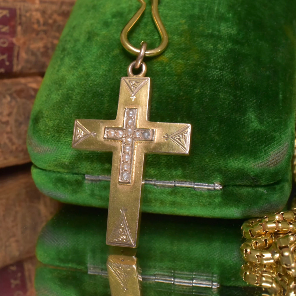 Superb Antique Australian 15ct Gold Cross - Willis and Sons - Circa 1910