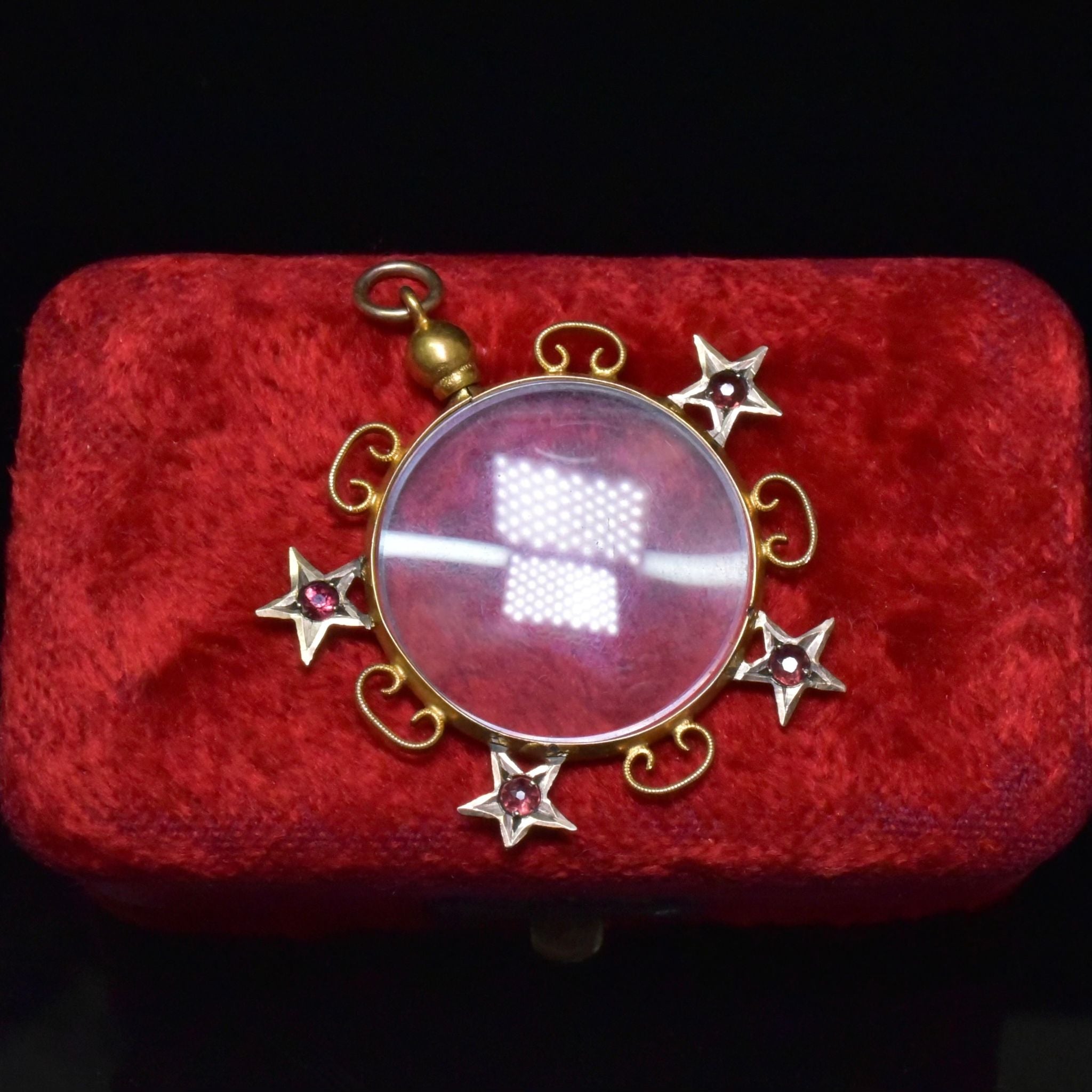 Antique Australian 15ct Gold And Garnet Double Sided Photo Locket Circa 1910 (By Robert Rollason)