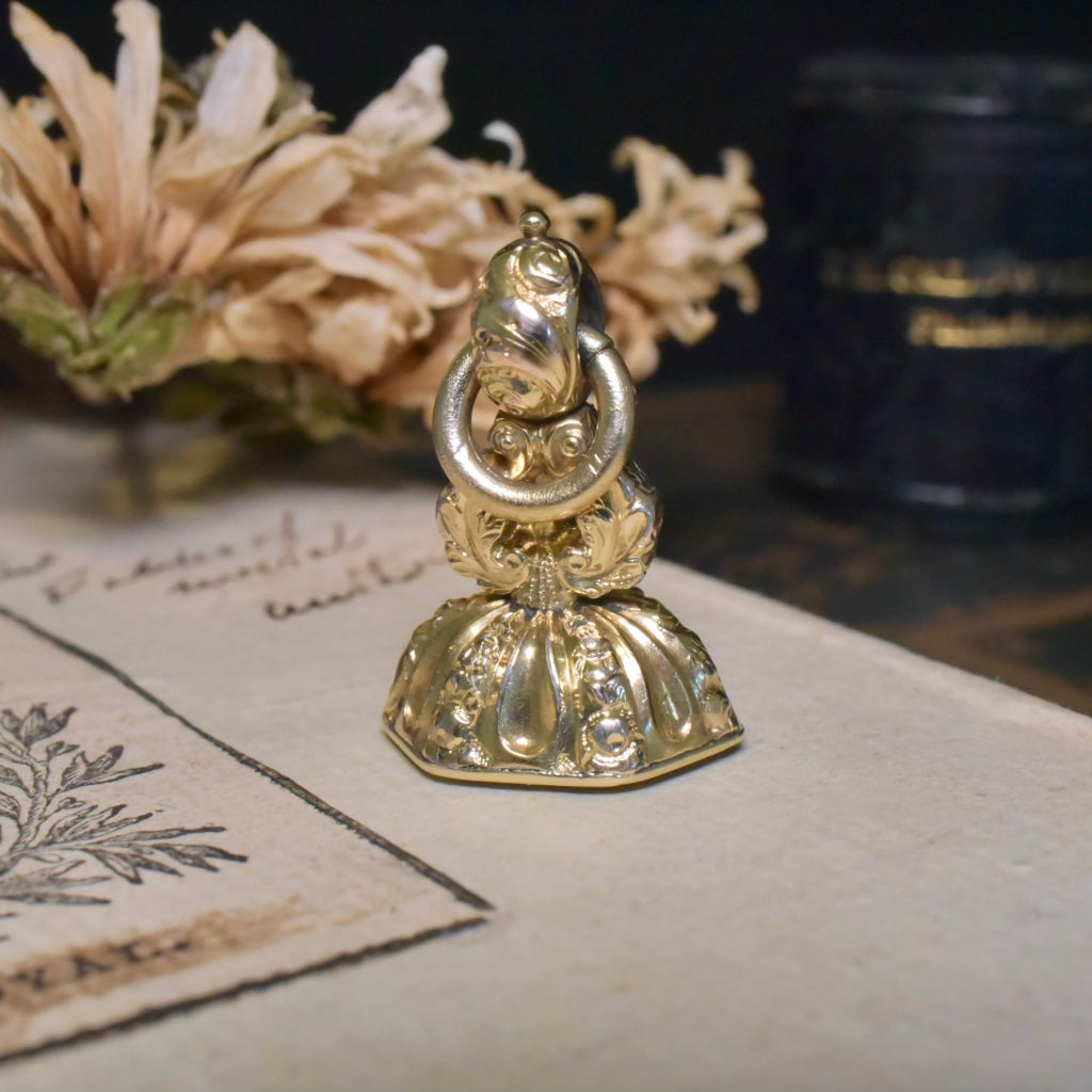 Antique Victorian Gold Cased/Plated Carnelian Fob Seal Charm Circa 1890-1900