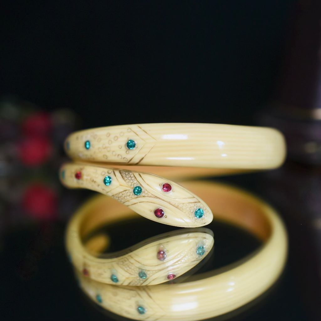 Antique Art Deco 1920’s Celluloid Snake Bangle