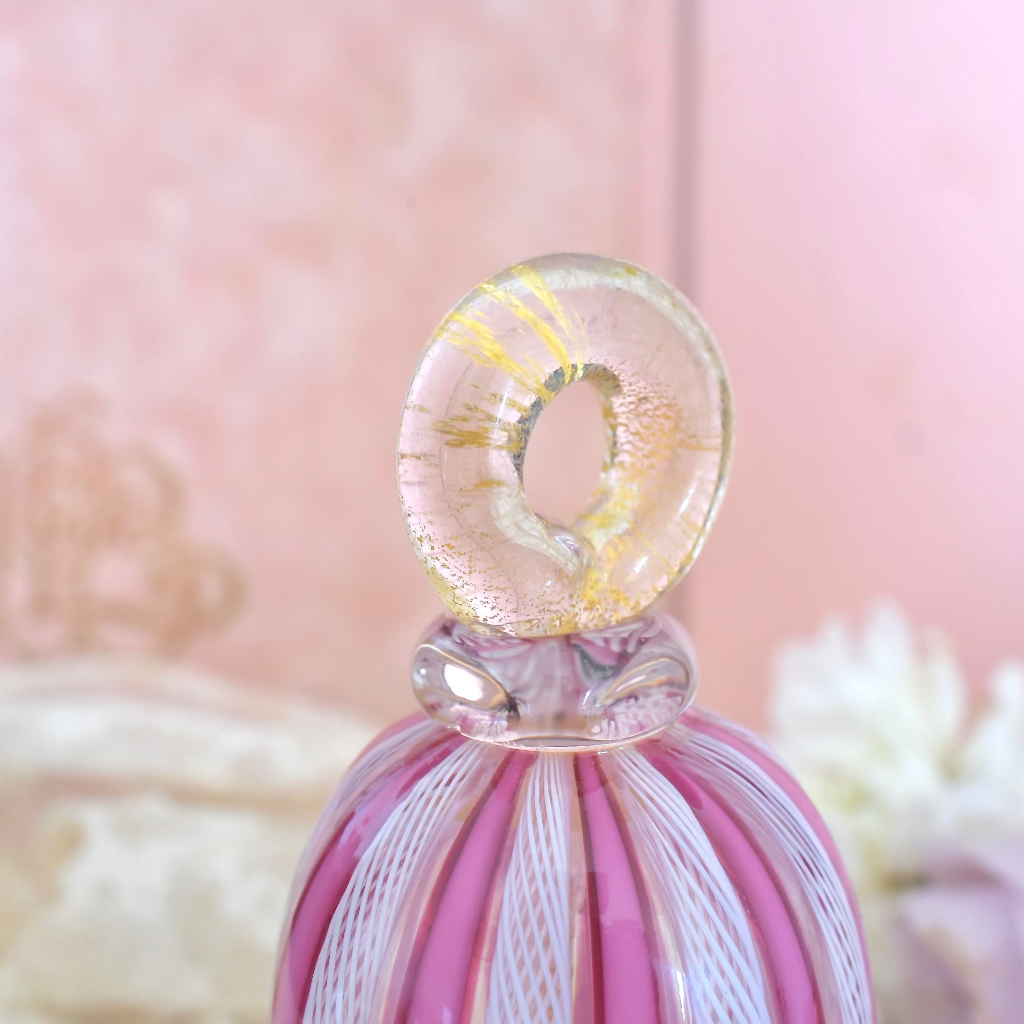 Italian Zanfirico Pink And White Glass ‘Ringing Bell’ - 1990