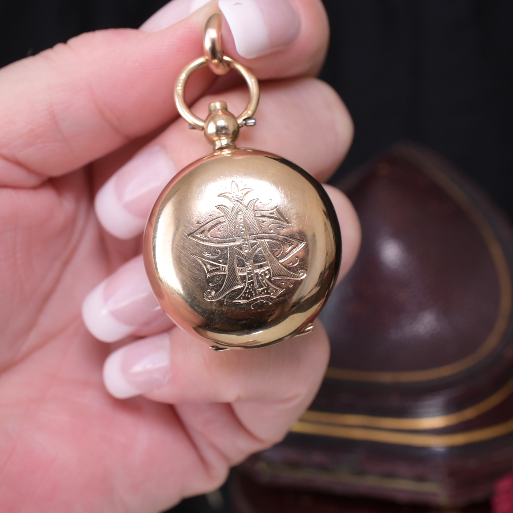 Antique 15ct Rose Gold Sovereign Case By George Unite - Birmingham 1903