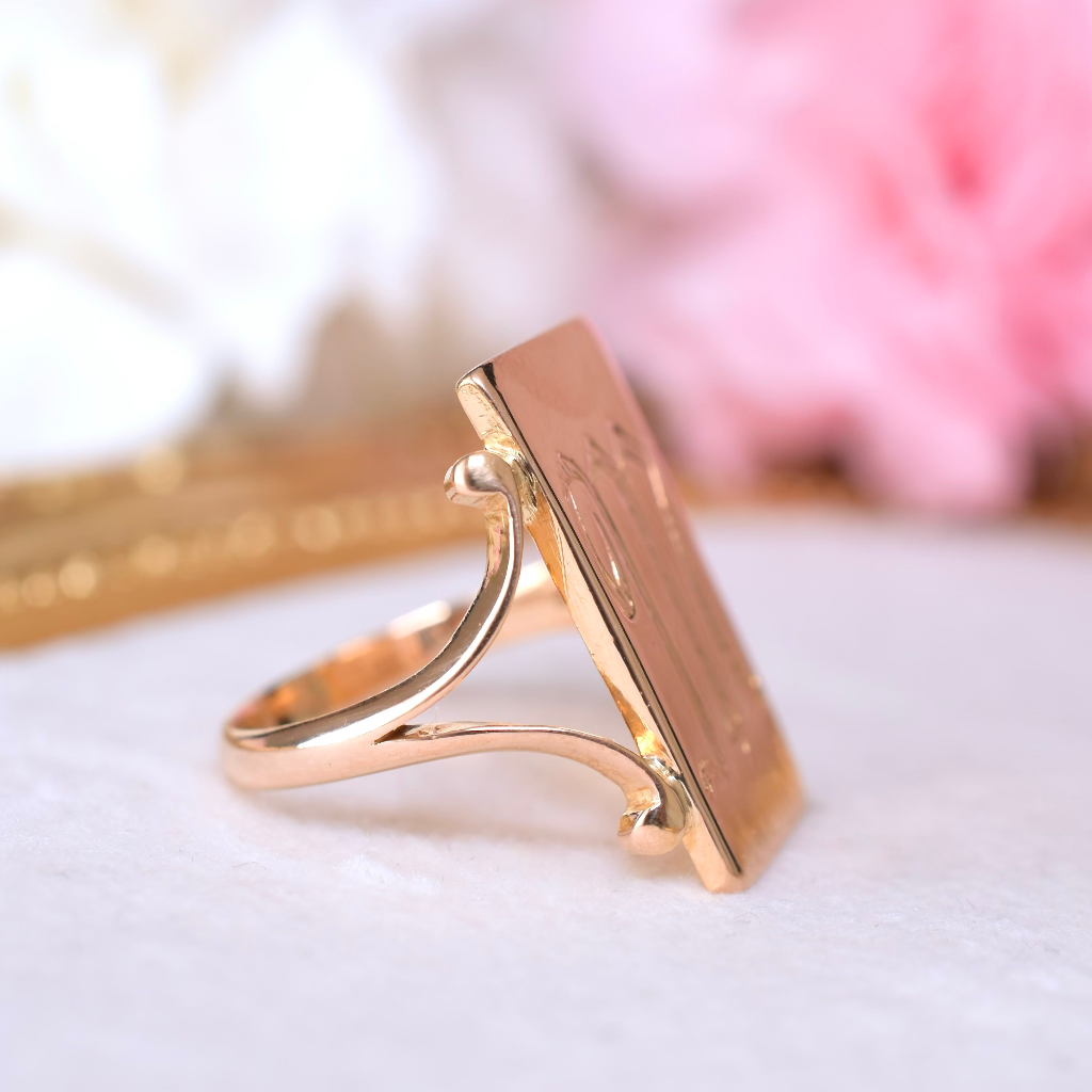 Contemporary 22ct Rose Gold Initial ‘M’ Or ‘W’ Ring