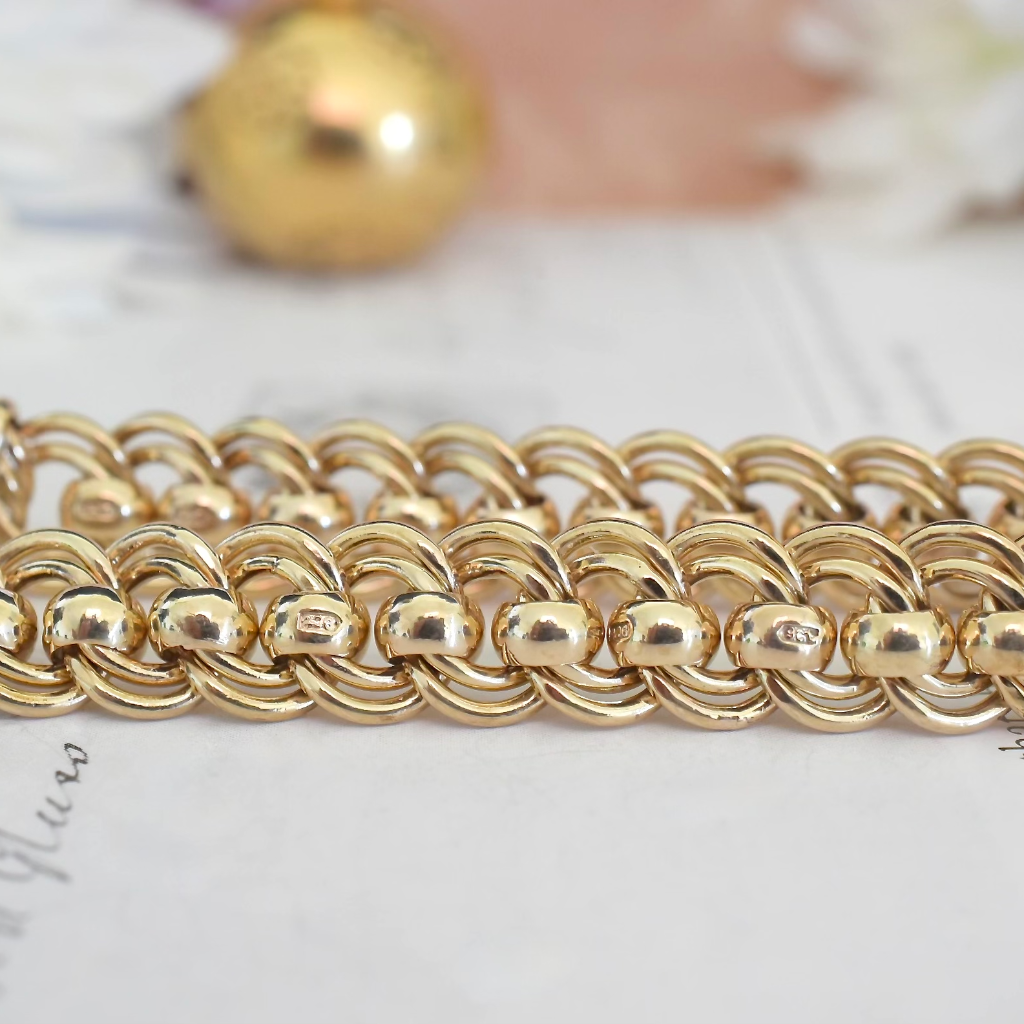 Stunning 9ct Yellow Gold Rollo Bracelet - 34 Grams