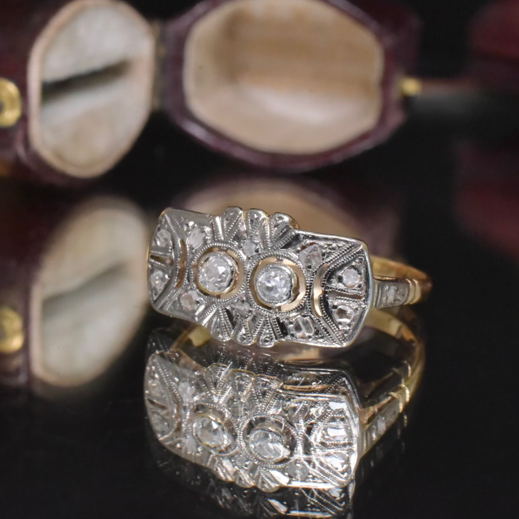Antique 18ct Yellow & White Gold Edwardian/Early Art Deco Diamond Ring Circa 1915
