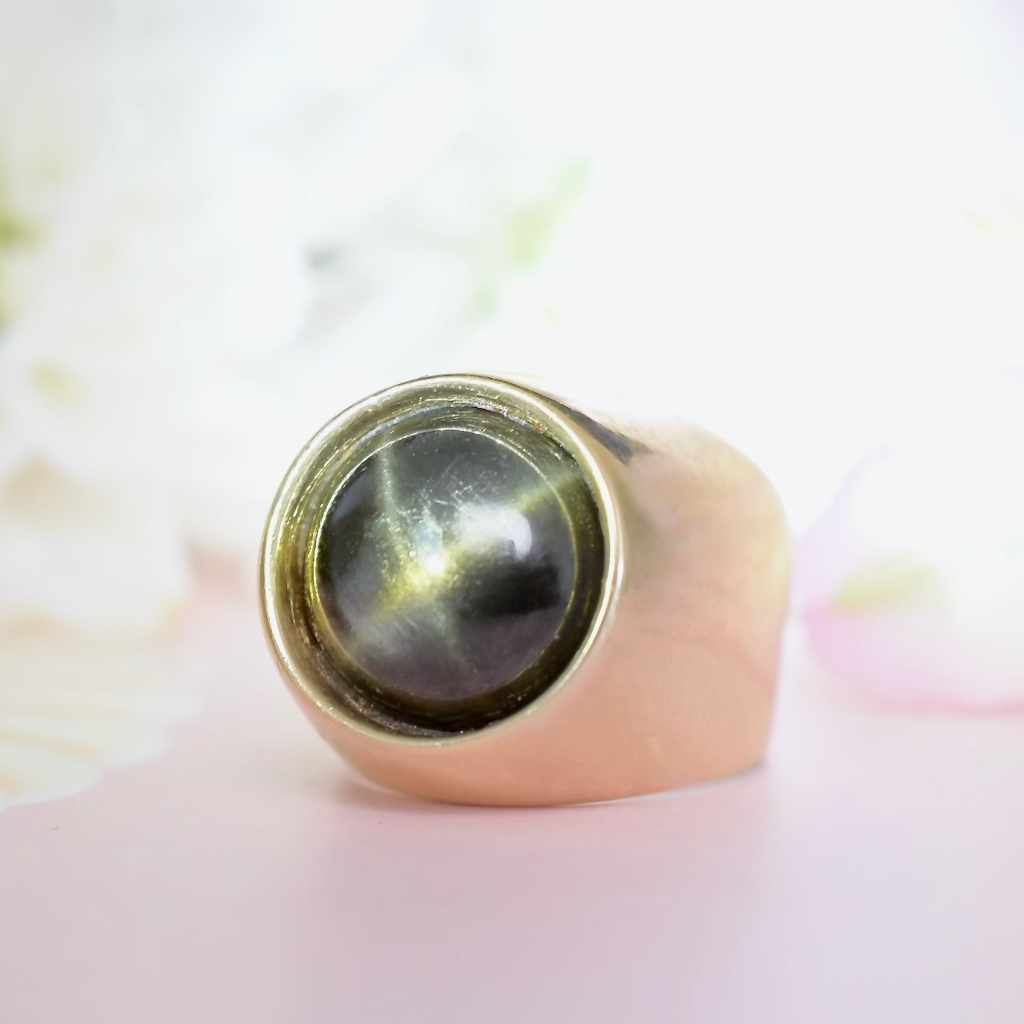 Vintage 9ct Yellow Gold ‘Star Diopside’ Ring