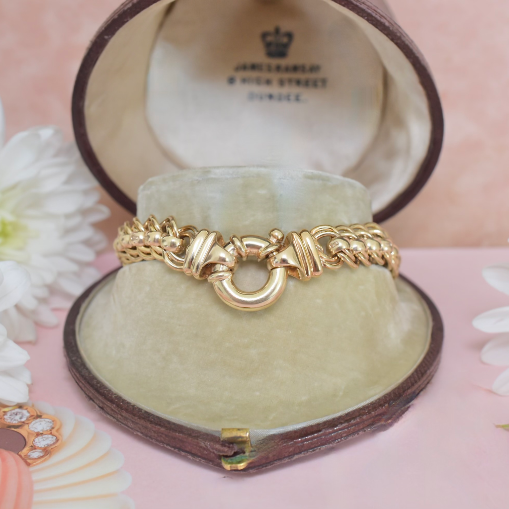 Stunning 9ct Yellow Gold Rollo Bracelet - 34 Grams