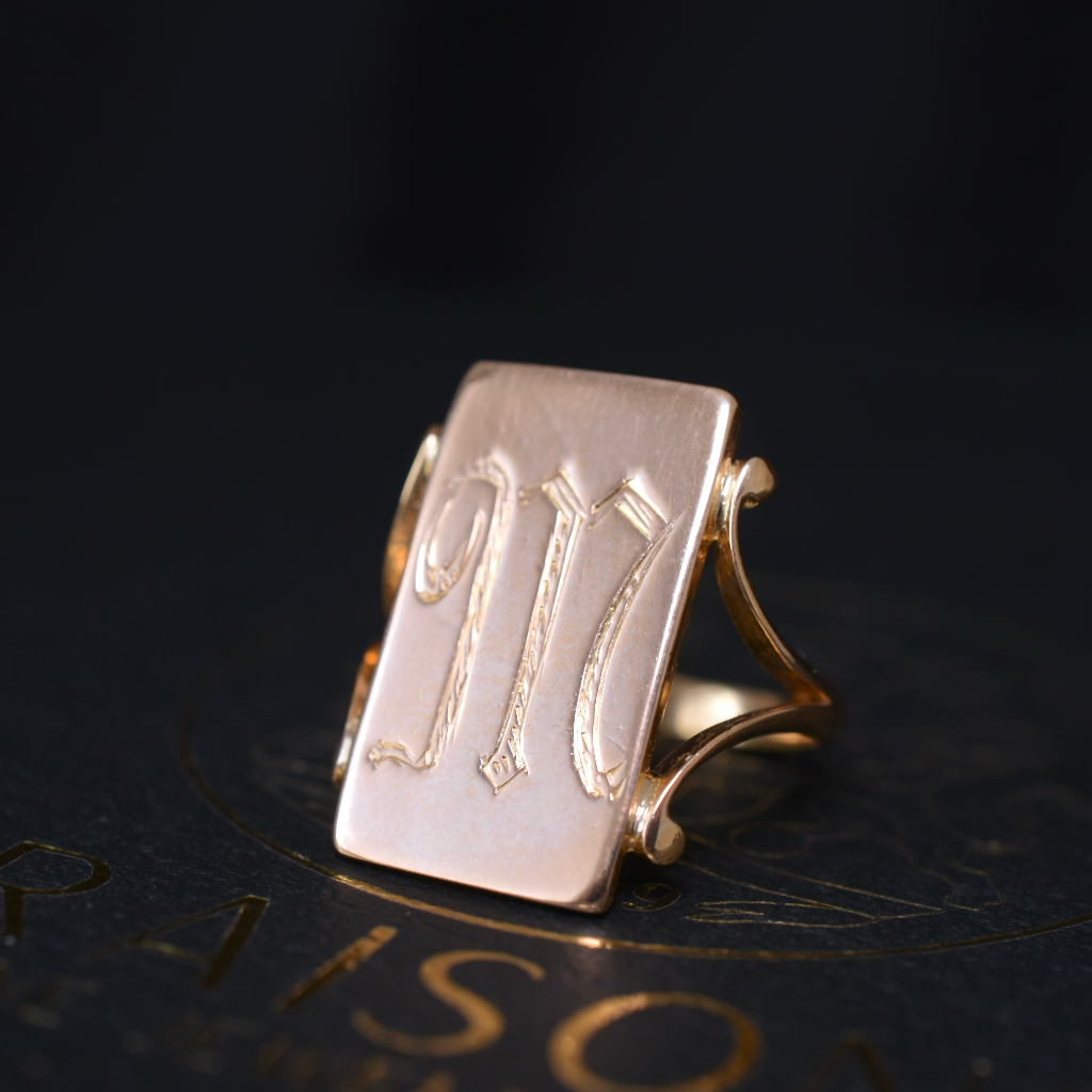 Contemporary 22ct Rose Gold Initial ‘M’ Or ‘W’ Ring
