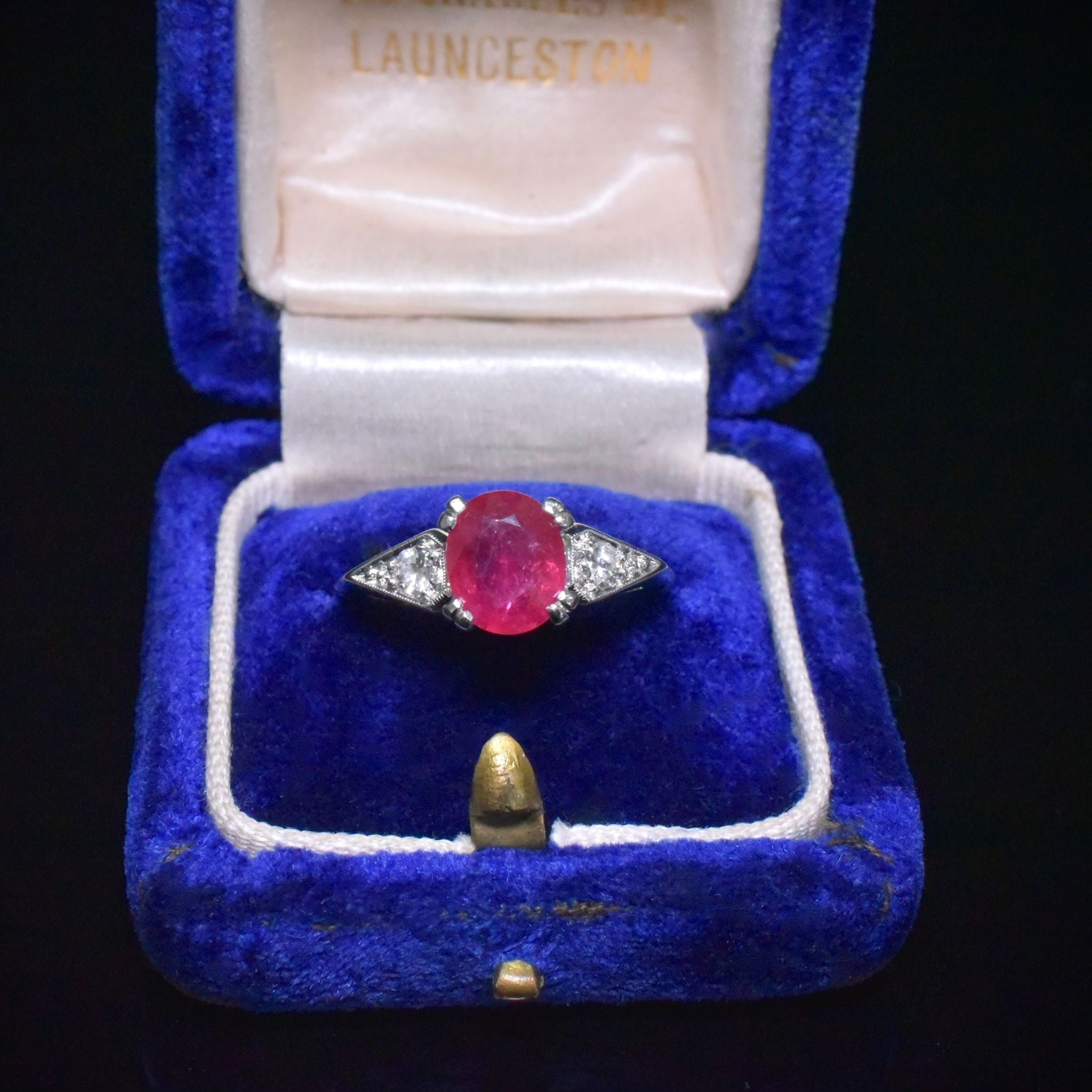 Estate Solid Platinum Ruby (1.40ct) And Diamond Ring Circa 1940’s Included In Purchase Insurance Valuation For $11,500 AUD