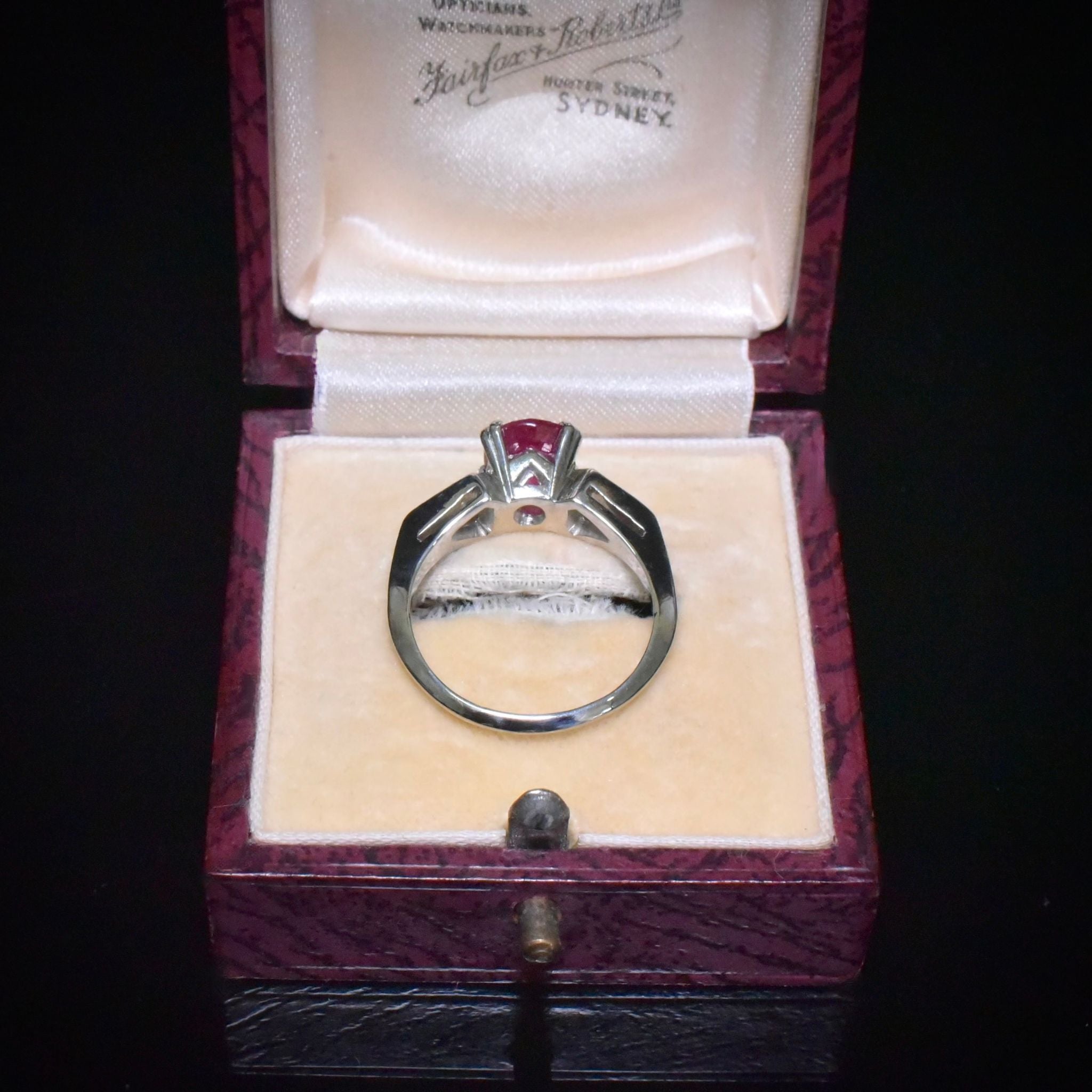 Estate Solid Platinum Ruby (1.40ct) And Diamond Ring Circa 1940’s Included In Purchase Insurance Valuation For $11,500 AUD