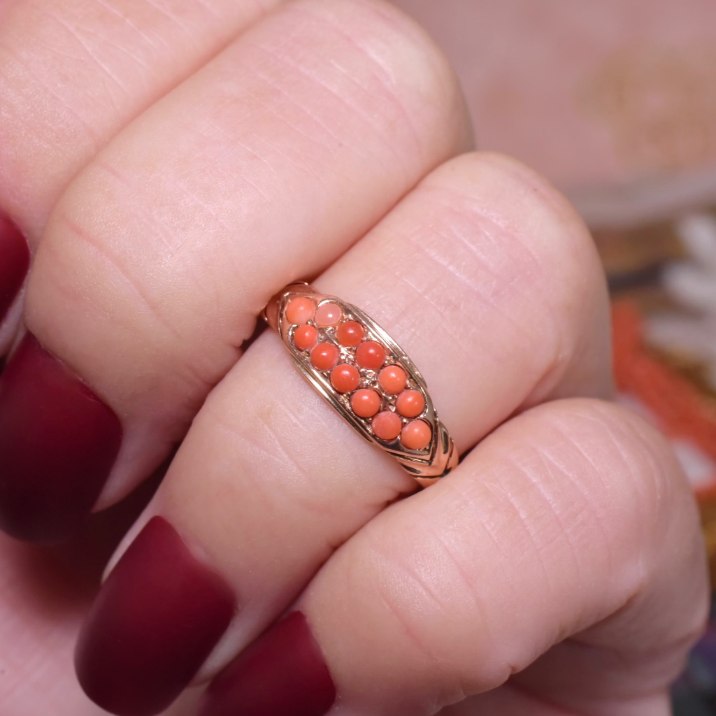 Early To Mid 20th Century 9ct Rose Gold And Coral Ring
