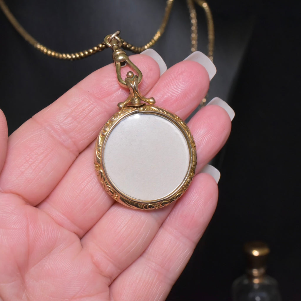 Antique Edwardian 9ct Rose Gold Double Sided Photo Locket Circa 1900