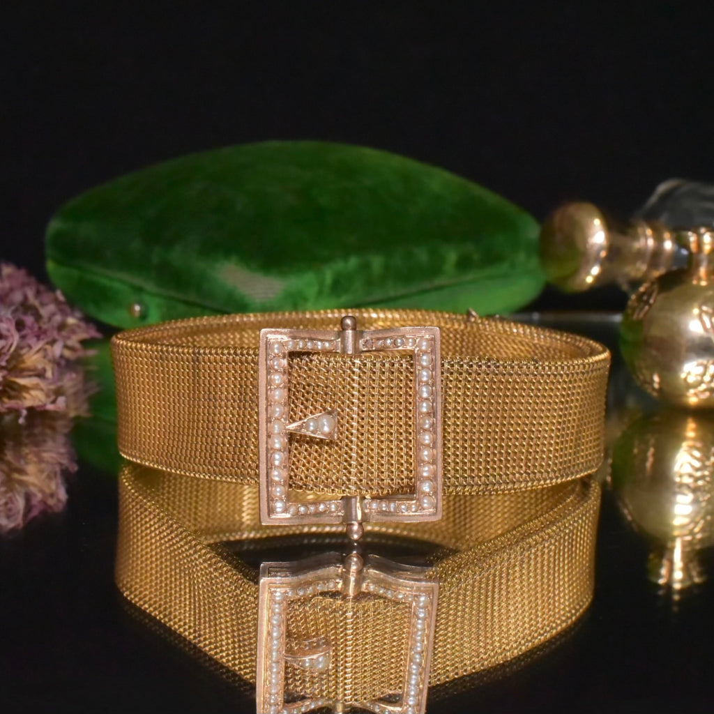 Superb Antique Victorian ‘REGARD’ 15ct Yellow (And Rose) Gold Buckle Bracelet Circa 1890’s