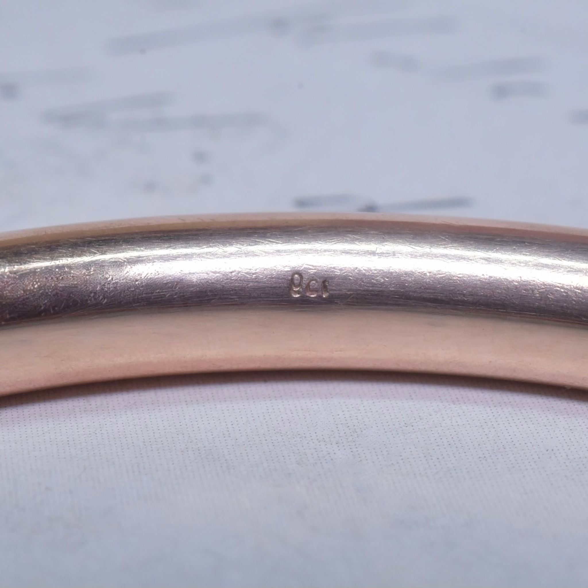 Contemporary 9ct Rose Gold ‘Golf’ / ‘Nellie Stewart’ Bangle