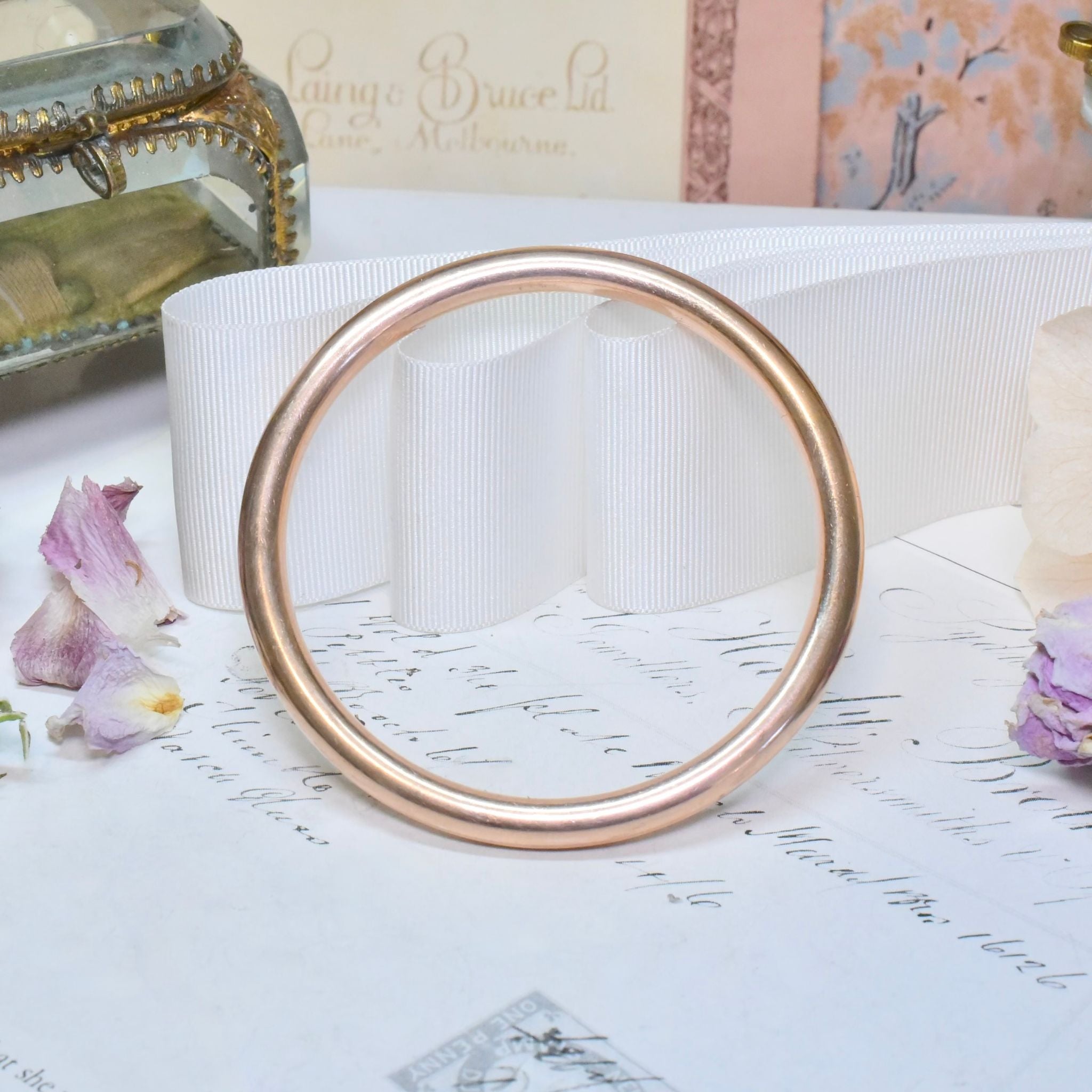 Contemporary 9ct Rose Gold ‘Golf’ / ‘Nellie Stewart’ Bangle