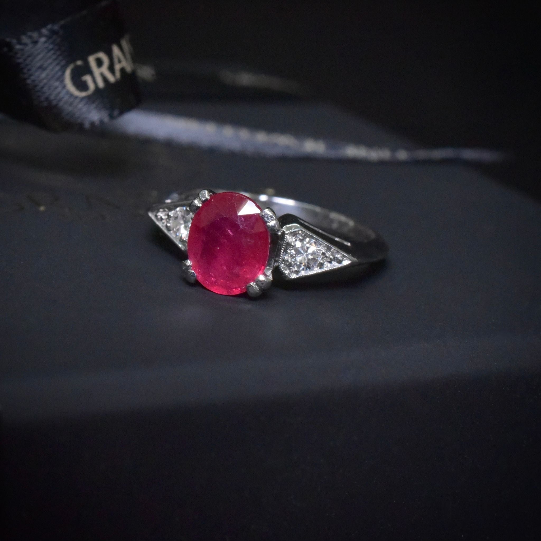 Estate Solid Platinum Ruby (1.40ct) And Diamond Ring Circa 1940’s Included In Purchase Insurance Valuation For $11,500 AUD
