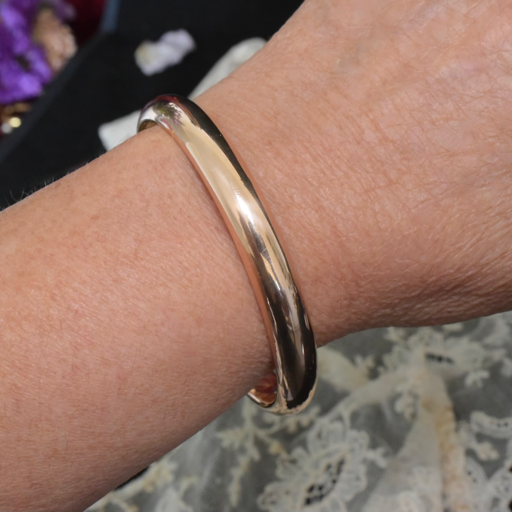 Modern 9ct Rose Gold ‘Golf’ Bangle - 15.8 Grams