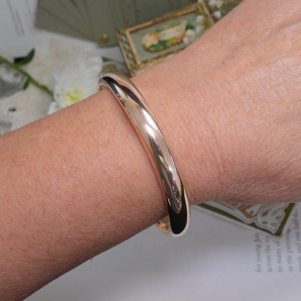 Modern 9ct Rose Gold ‘Golf’ Bangle - 16.8 Grams