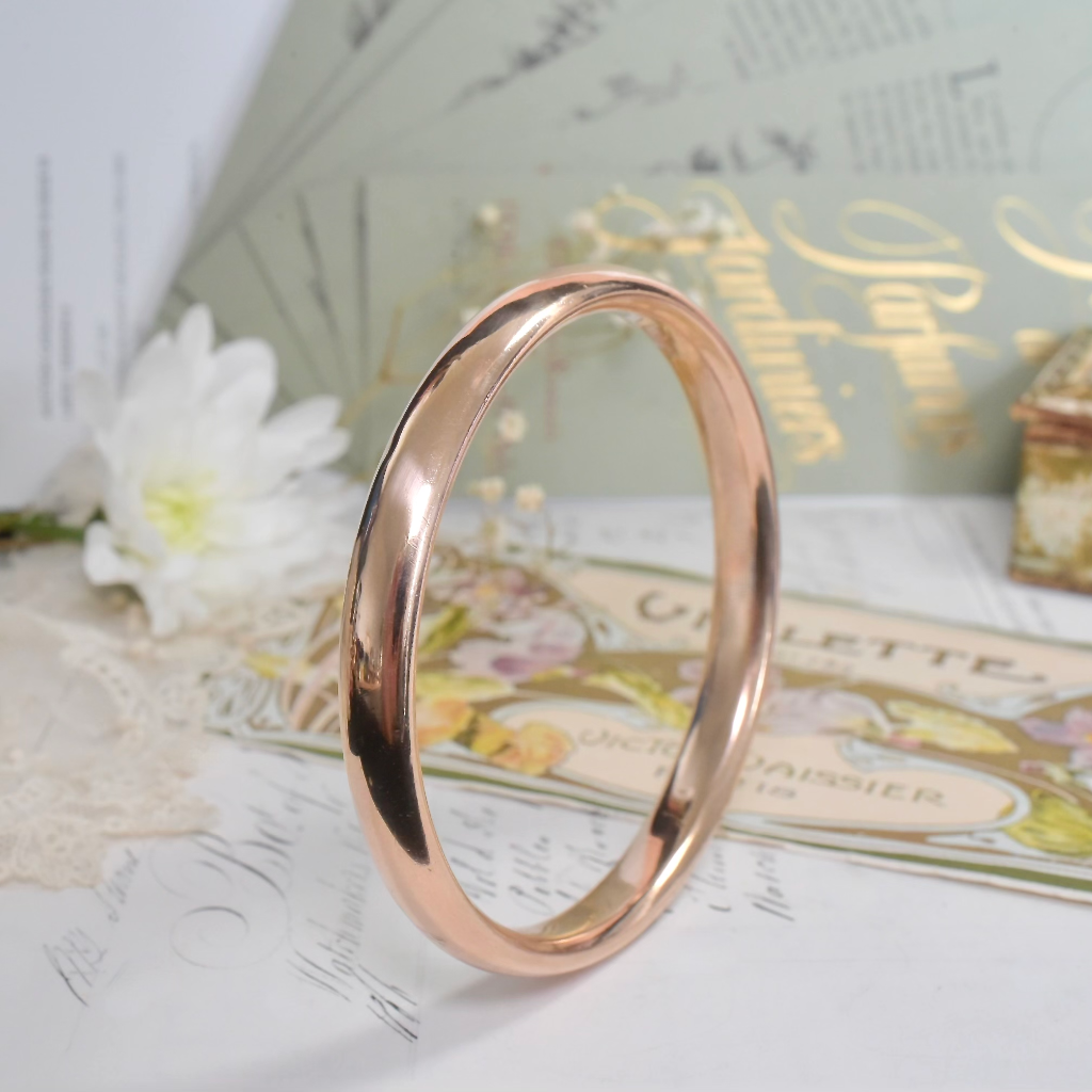 Modern 9ct Rose Gold ‘Golf’ Bangle - 15.8 Grams