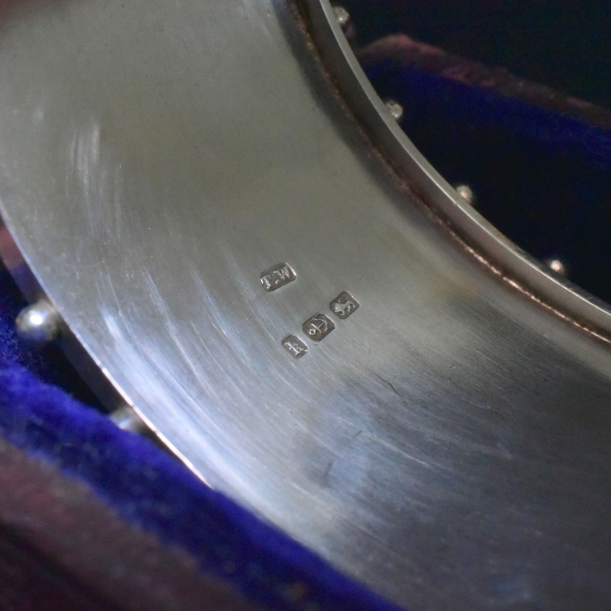 Splendid Antique Victorian Tri-Colour Sterling Silver / 9ct Gold Cuff Bangle - Birmingham 1884