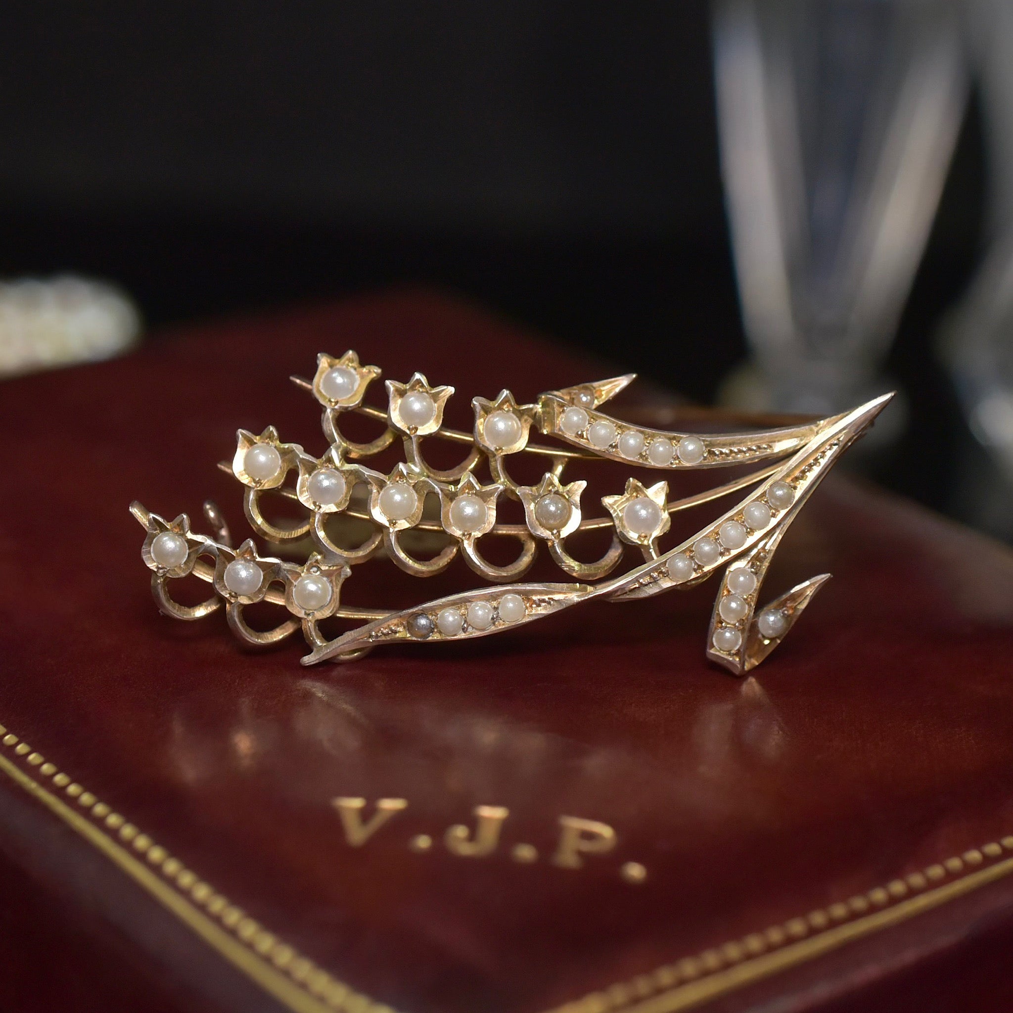 Antique Australian 9ct Yellow Gold ‘ Lily Of The Valley’ Brooch - By Aronson & Co. Circa 1900-1910