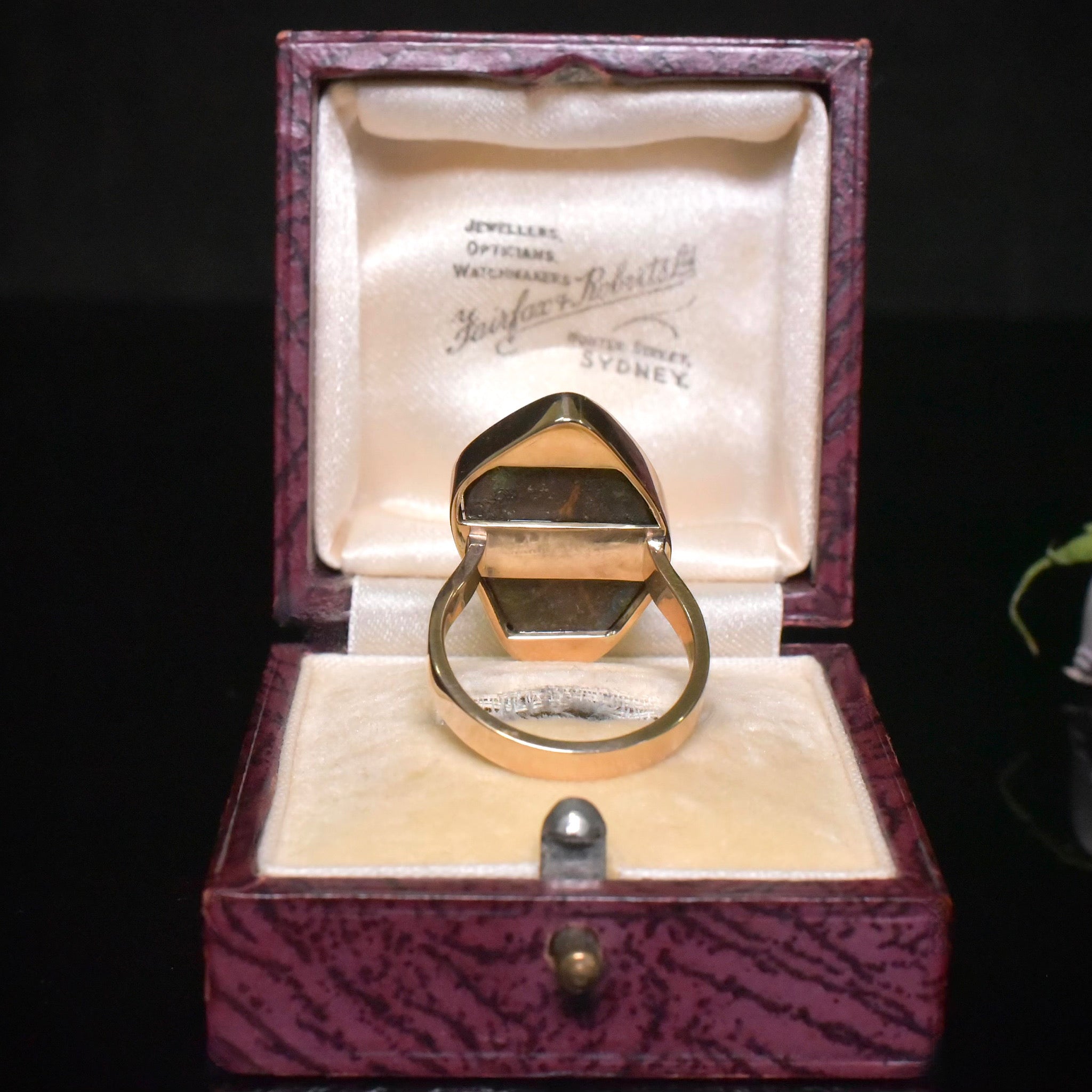 Contemporary 9ct Yellow Gold Freeform Boulder Opal Ring