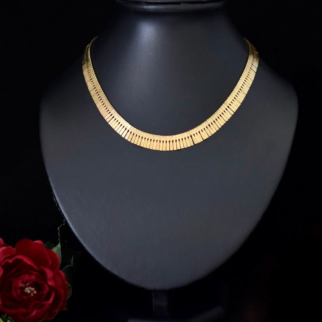 Vintage/Modern 9ct Yellow Gold ‘Cleopatra’ Style Necklace - 24 Grams