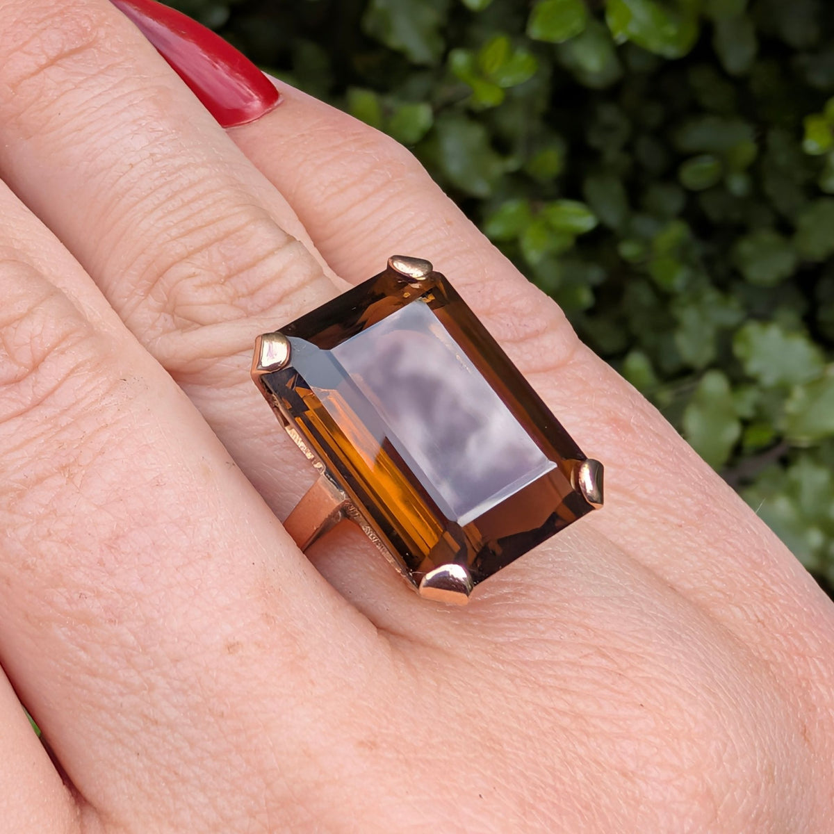Stunning Contemporary 18ct Rose Gold 18.0 carat Smoky Quartz Ring