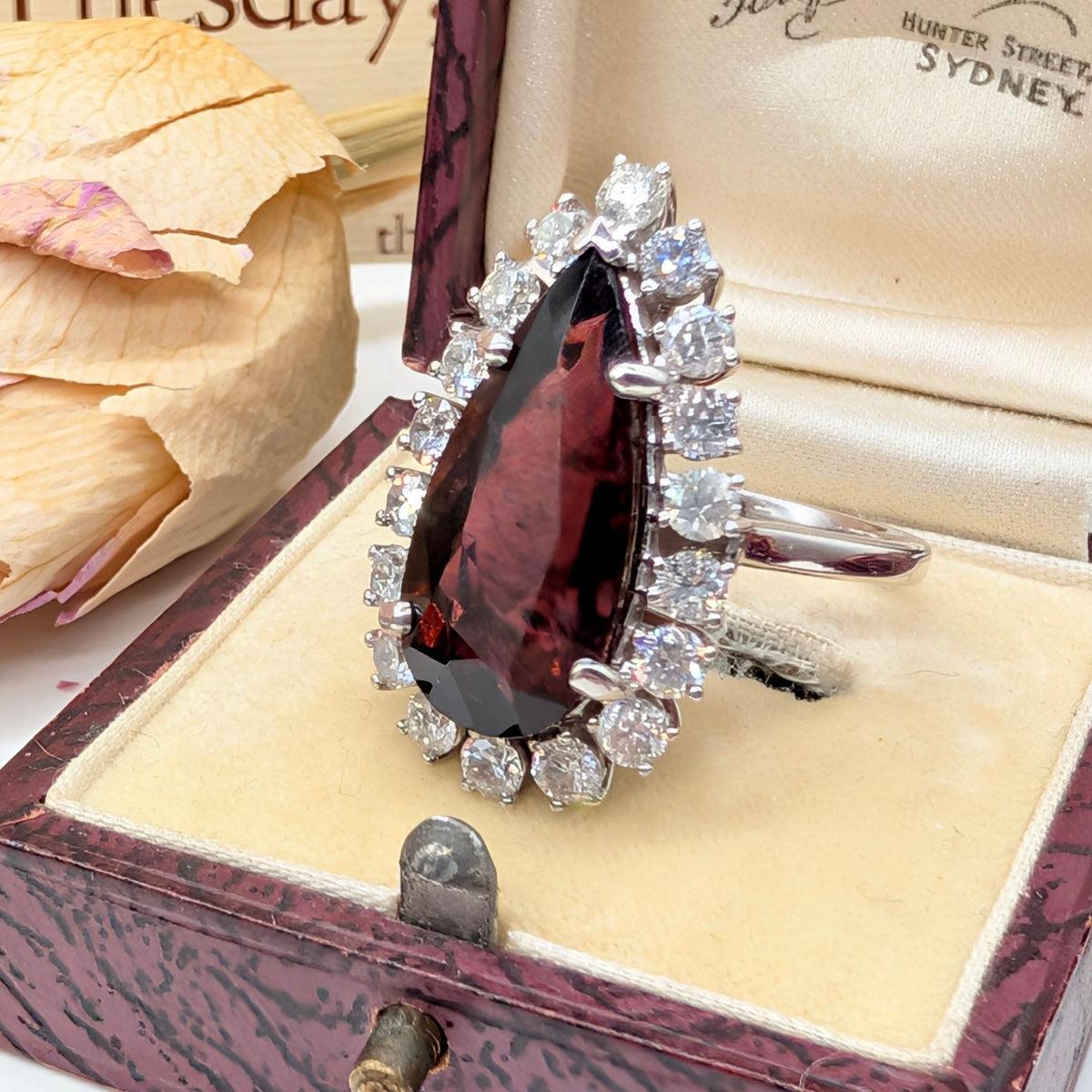 Spectacular 14ct White Gold 7.50ct Tourmaline & 1.80ct Diamond Halo Statement Ring Complete With An Independent Gemmological Valuation for $17,500 AUD