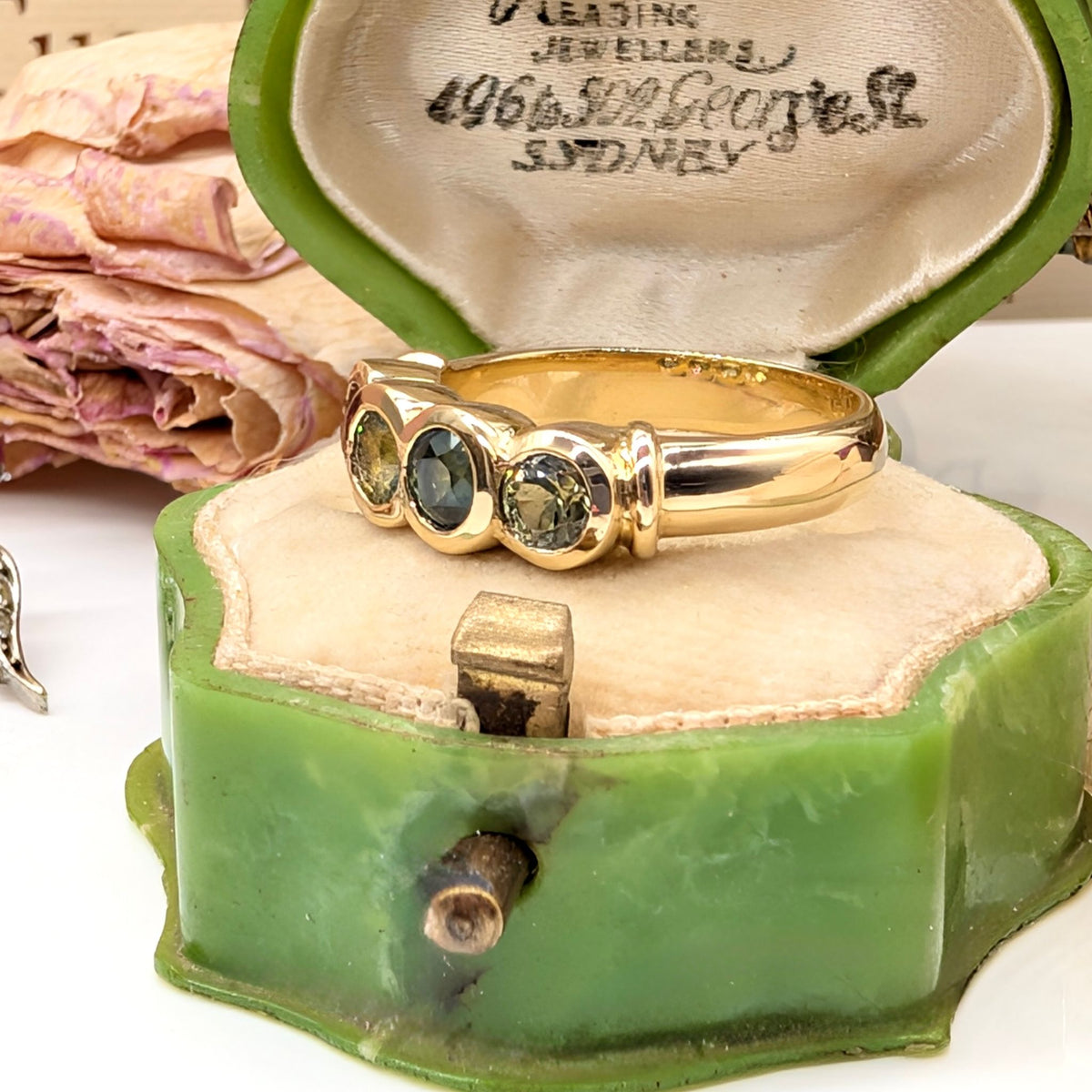 Stunning 18ct Yellow Gold Four Stone Australian Sapphire Bridge Ring Complete With An Independent Valuation for $7,900 AUD