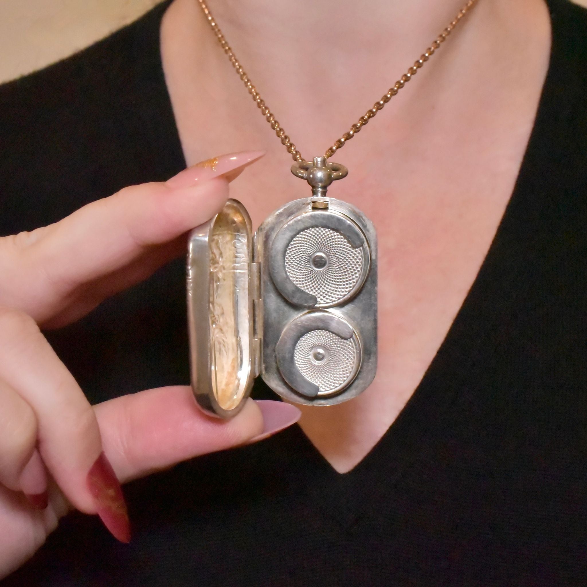 Charming Art Nouveau Era Sterling Silver European Double Sovereign Case Circa 1900-1910