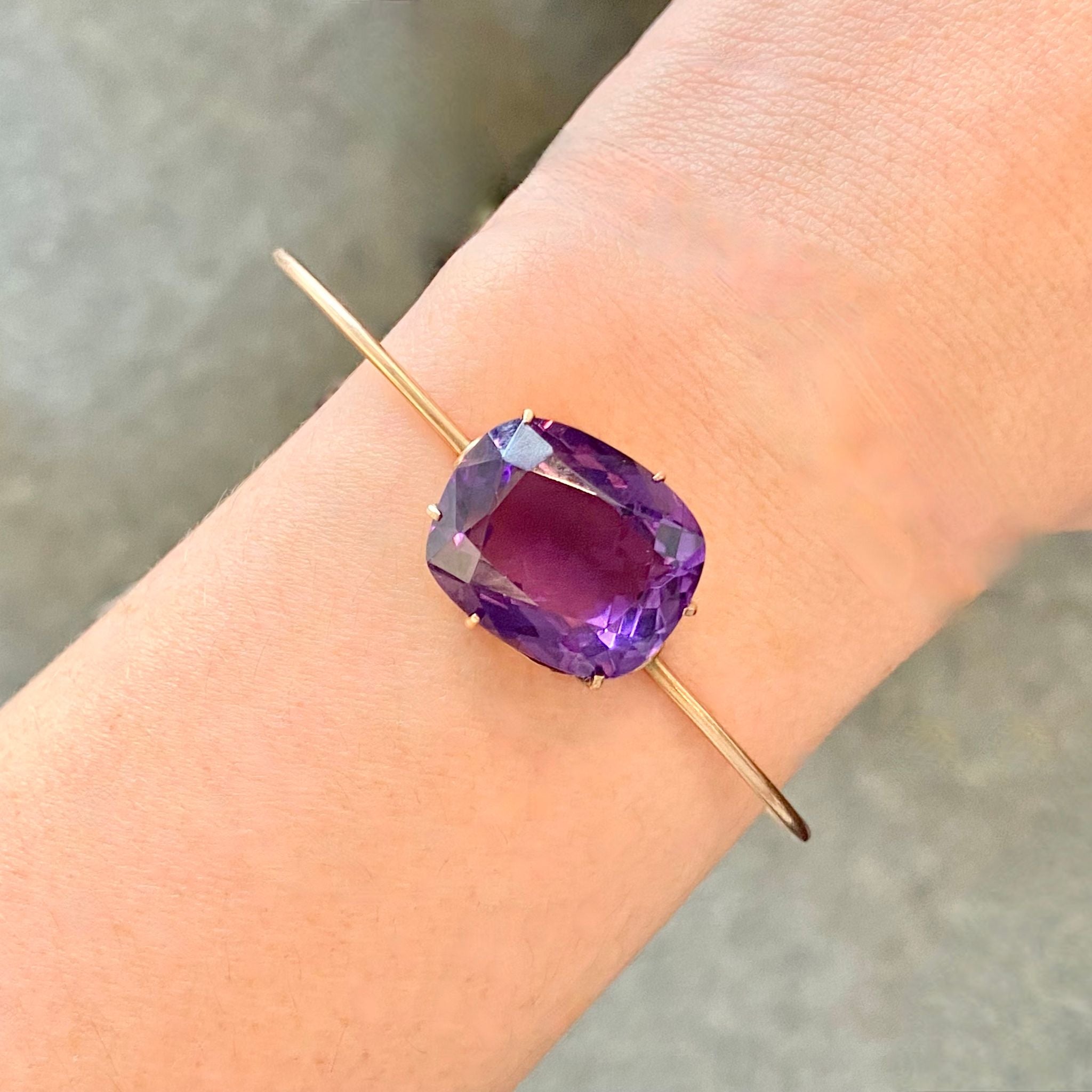 Superb Antique Australian 9ct Rose Gold Amethyst Bangle Circa 1910